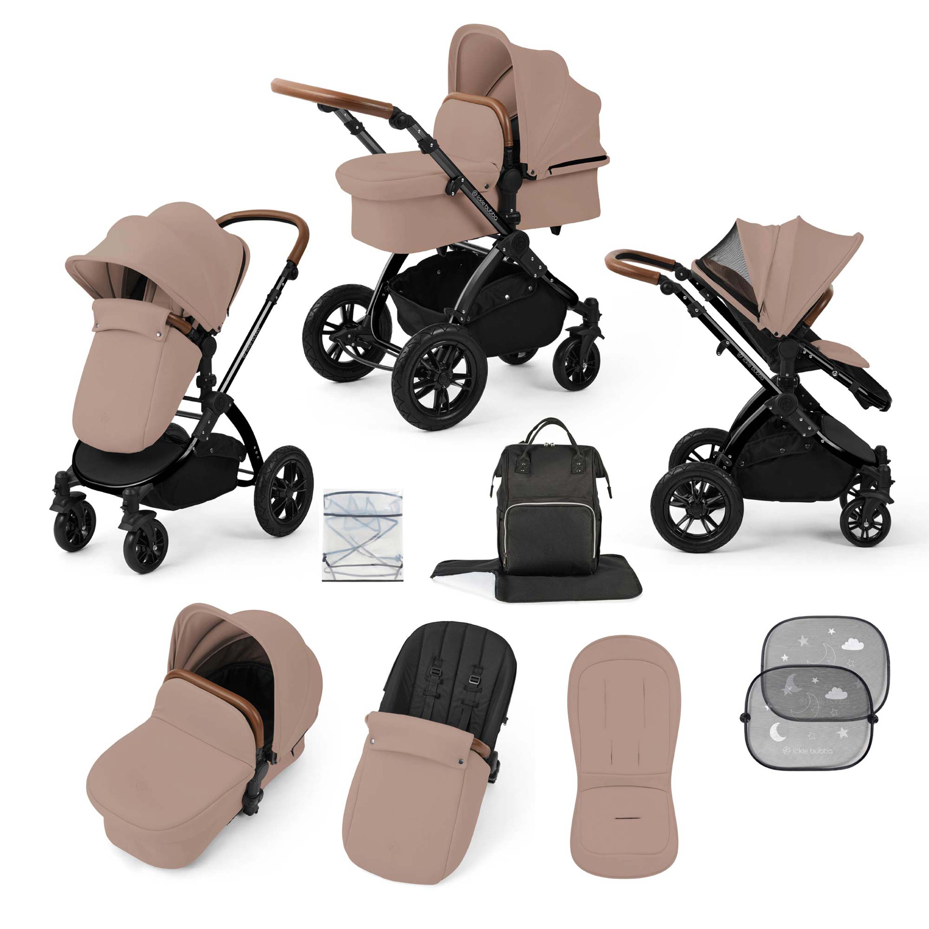 Ickle Bubba Stomp Luxe 9 Piece Pram Desert