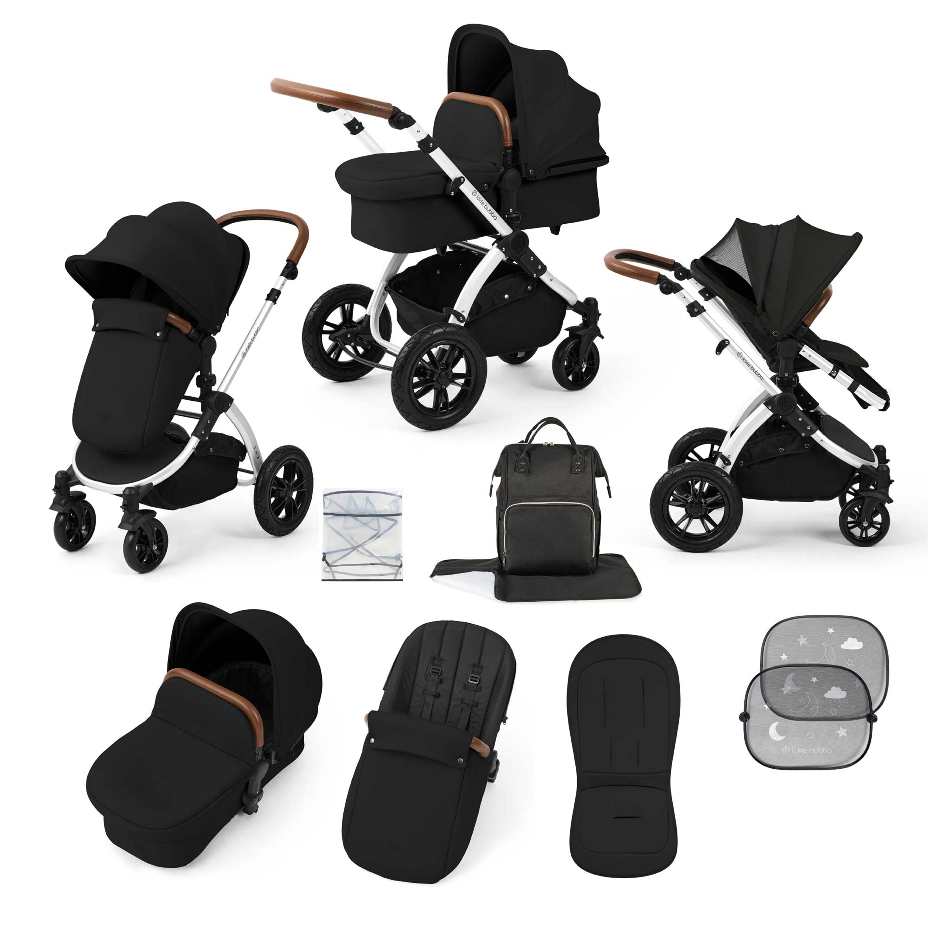 Ickle Bubba Stomp Luxe 9 Piece Pram Midnight