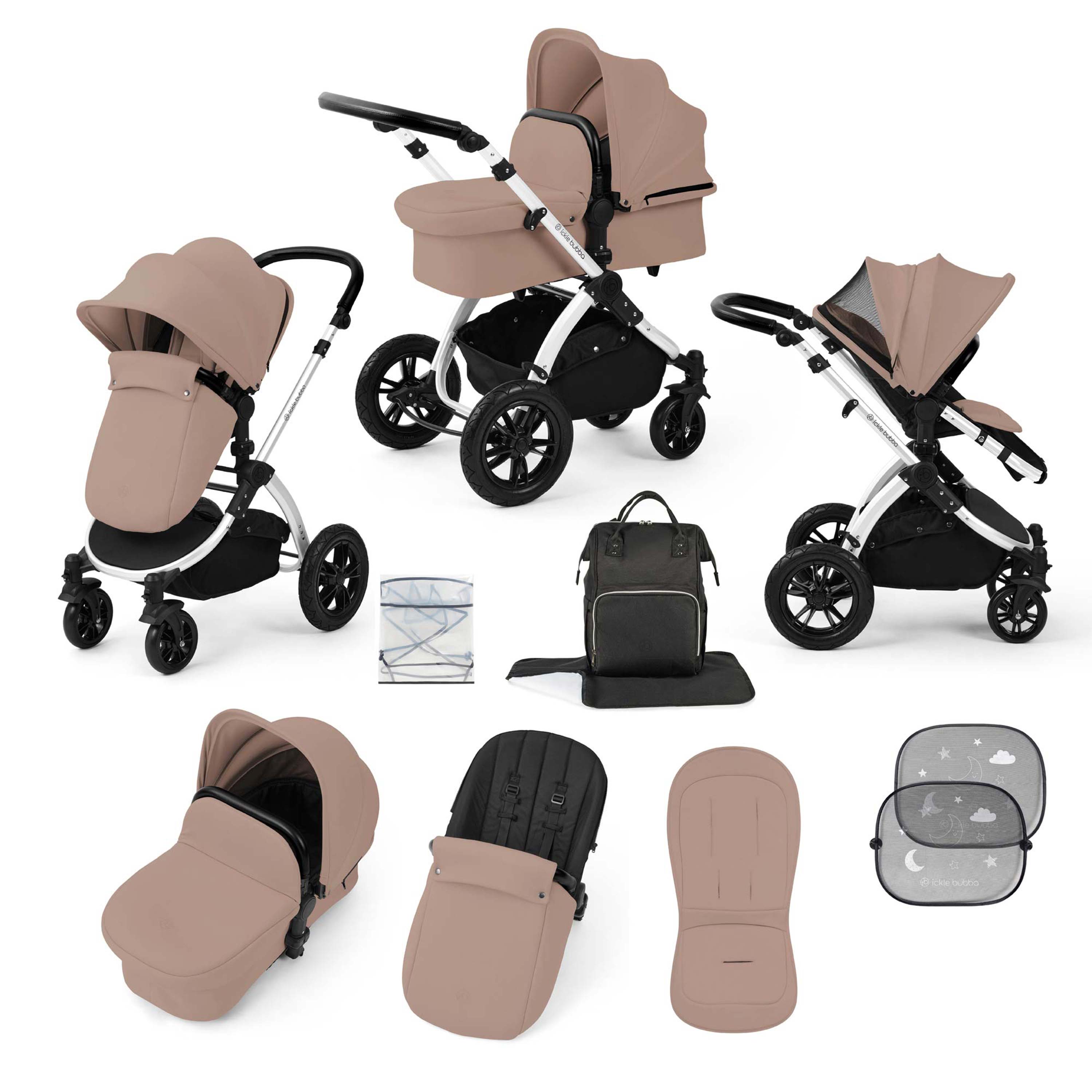 Ickle Bubba Stomp Luxe 9 Piece Pram Desert