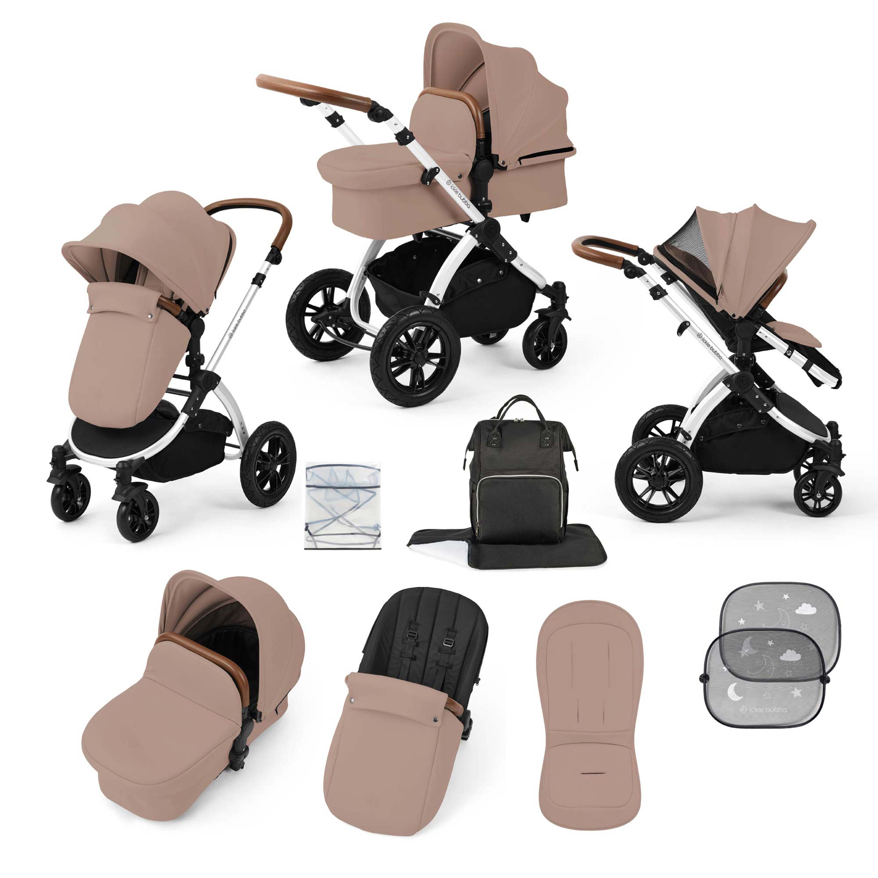 Ickle Bubba Stomp Luxe 9 Piece Pram Desert