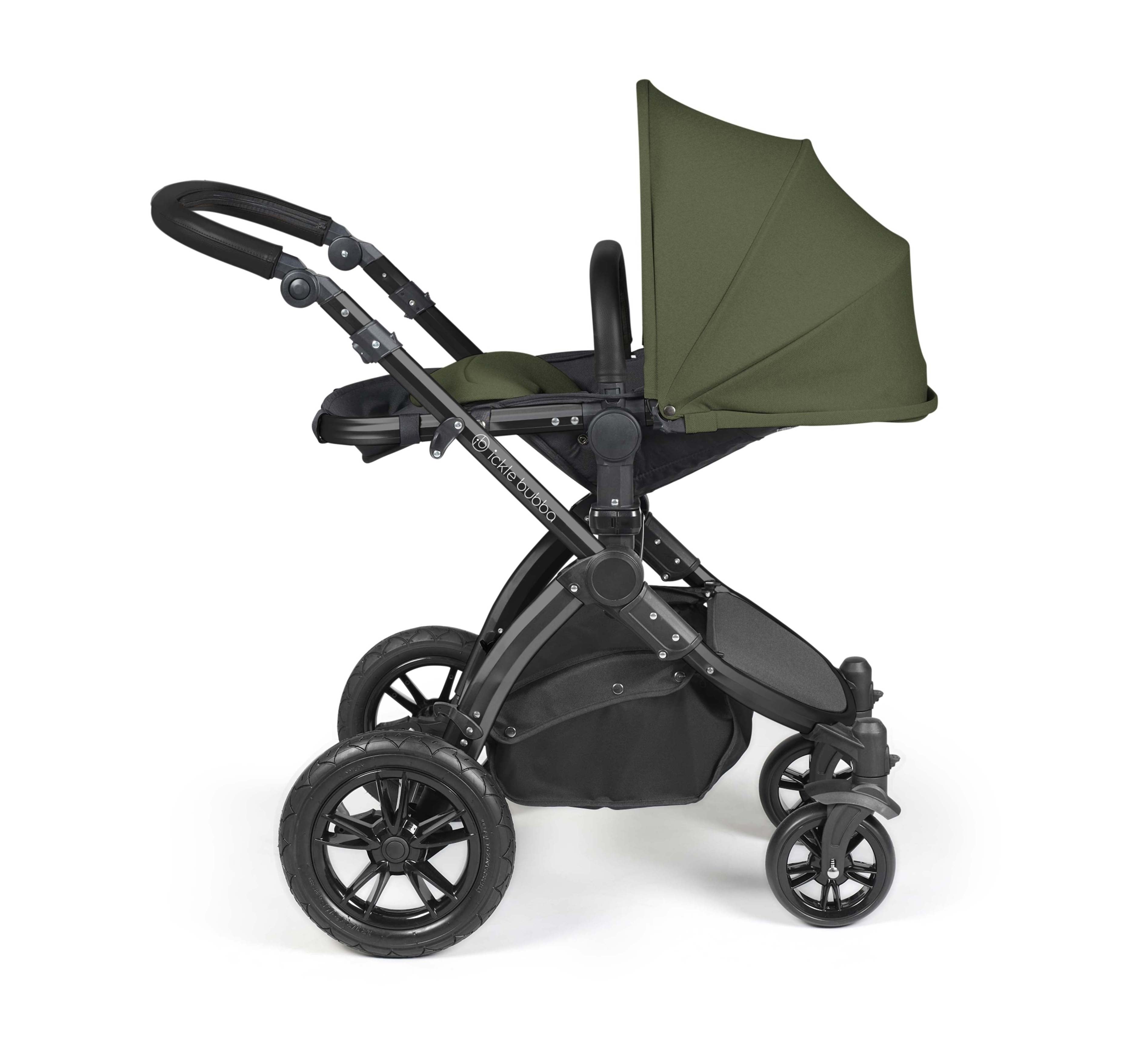 Ickle Bubba Stomp Luxe 12 Piece bundle + Cabriofix i-Size Car Seat & Isofix Base Woodland