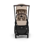 Bugaboo Dragonfly Plus Stroller front shot parent facing in Desert Taupe and black chassis on a white background