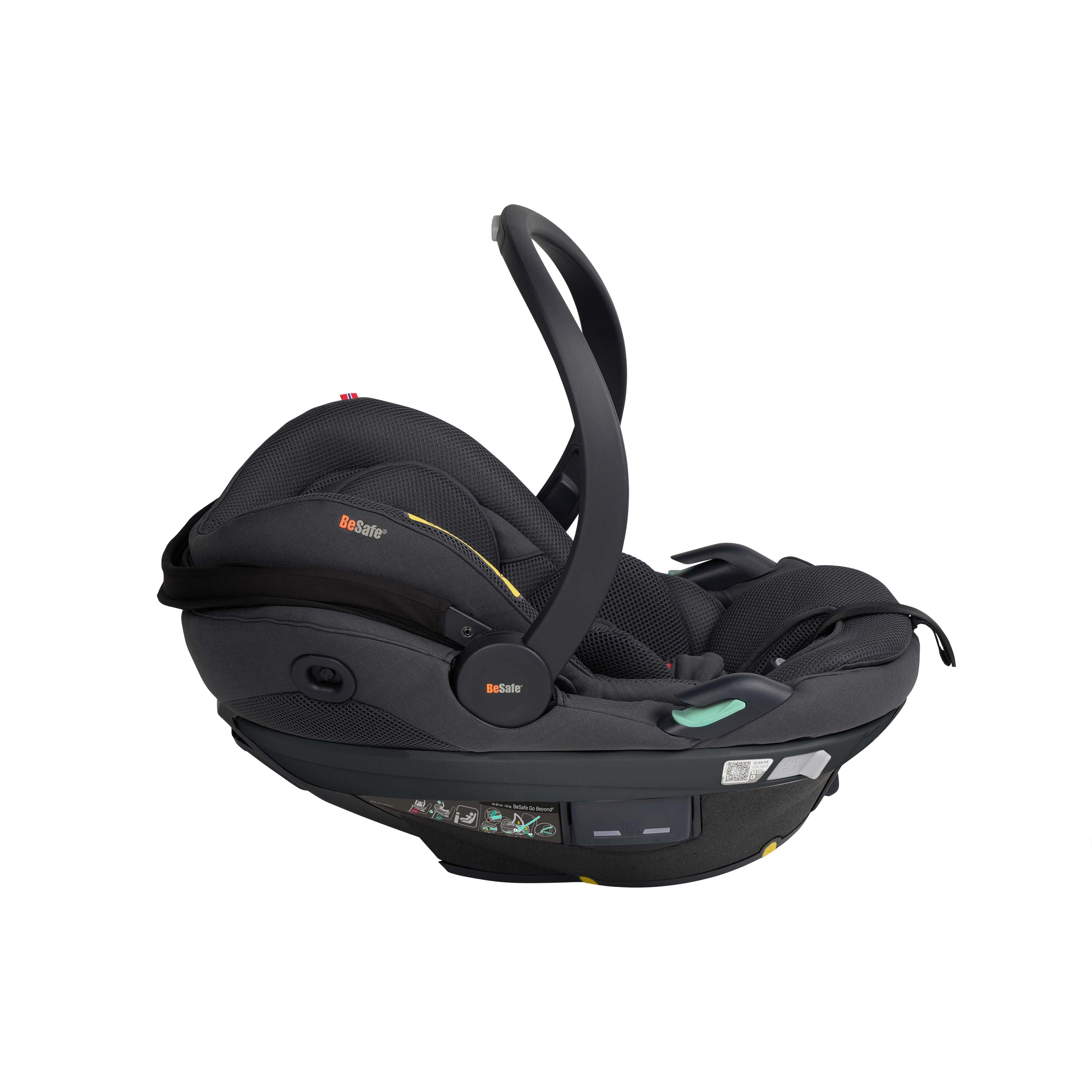 BeSafe Go Beyond 2 i-Size Car Seat & ISOFIX Base - Anthracite Mesh