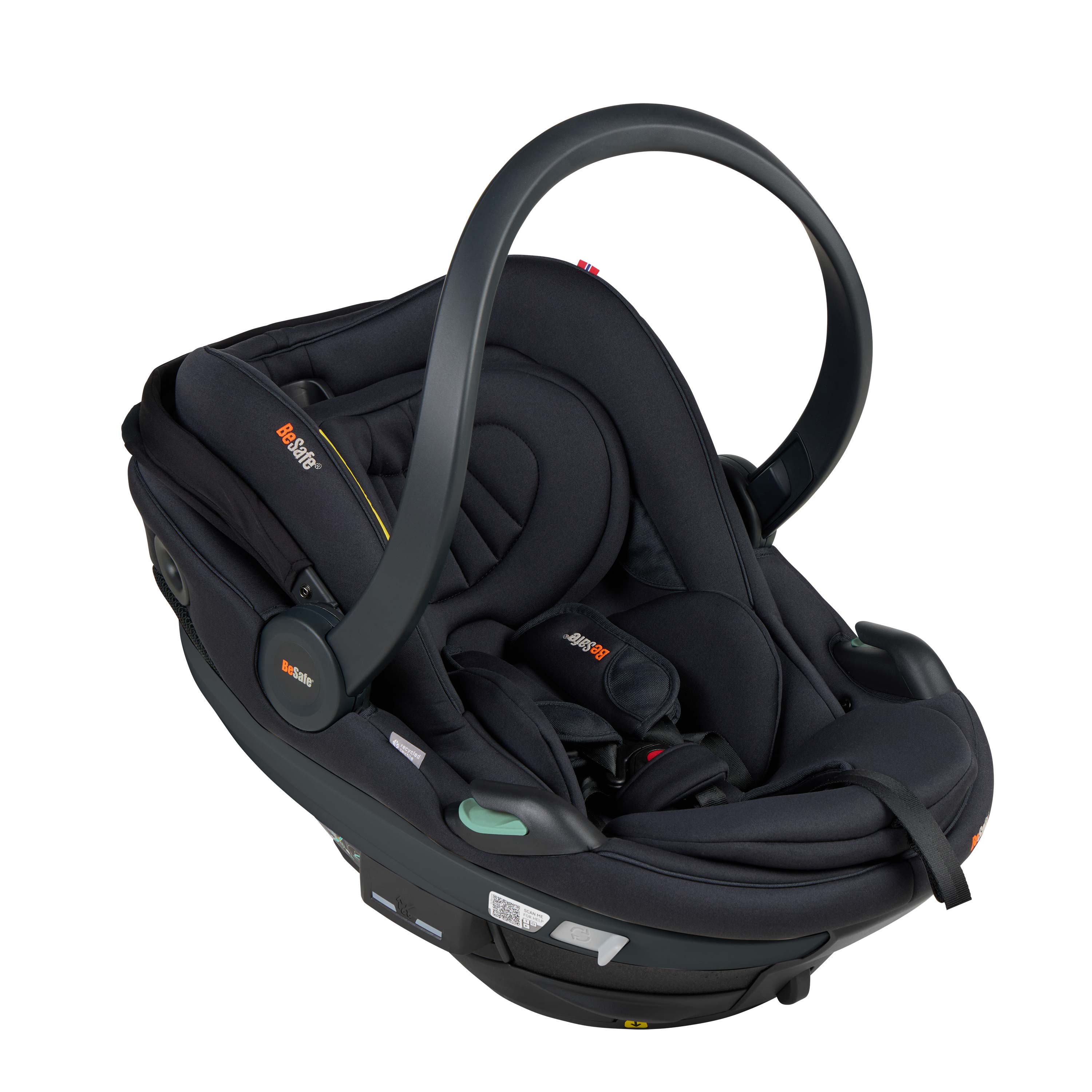BeSafe Go Beyond 2 i-Size Infant Car Seat & ISOFIX Base - Black SoftBreeze