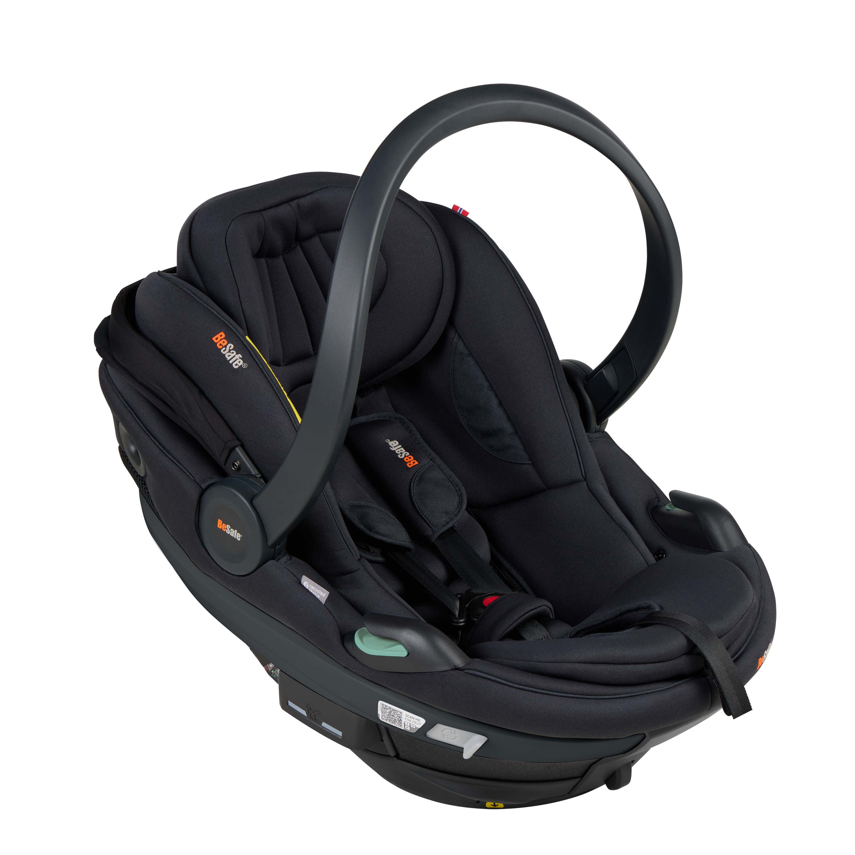 BeSafe Go Beyond 2 i-Size Infant Car Seat & ISOFIX Base - Black SoftBreeze