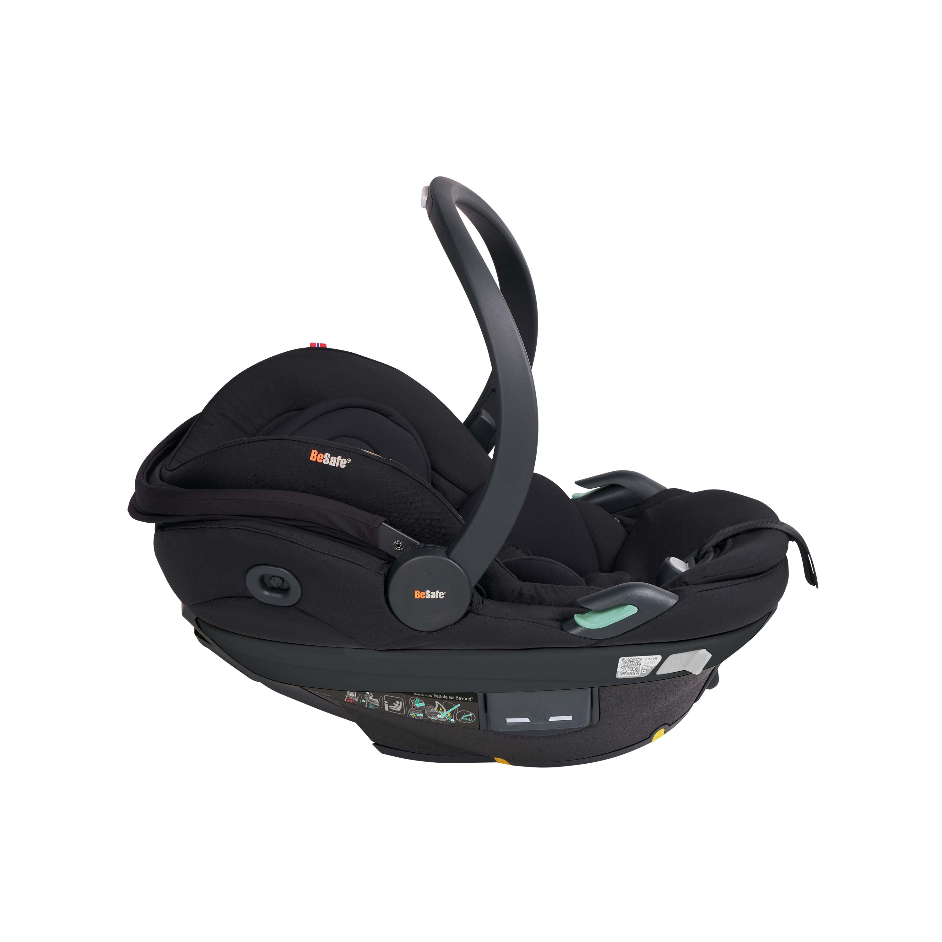 BeSafe Go Beyond 2 i-Size Infant Car Seat & ISOFIX Base - Fresh Black Cab
