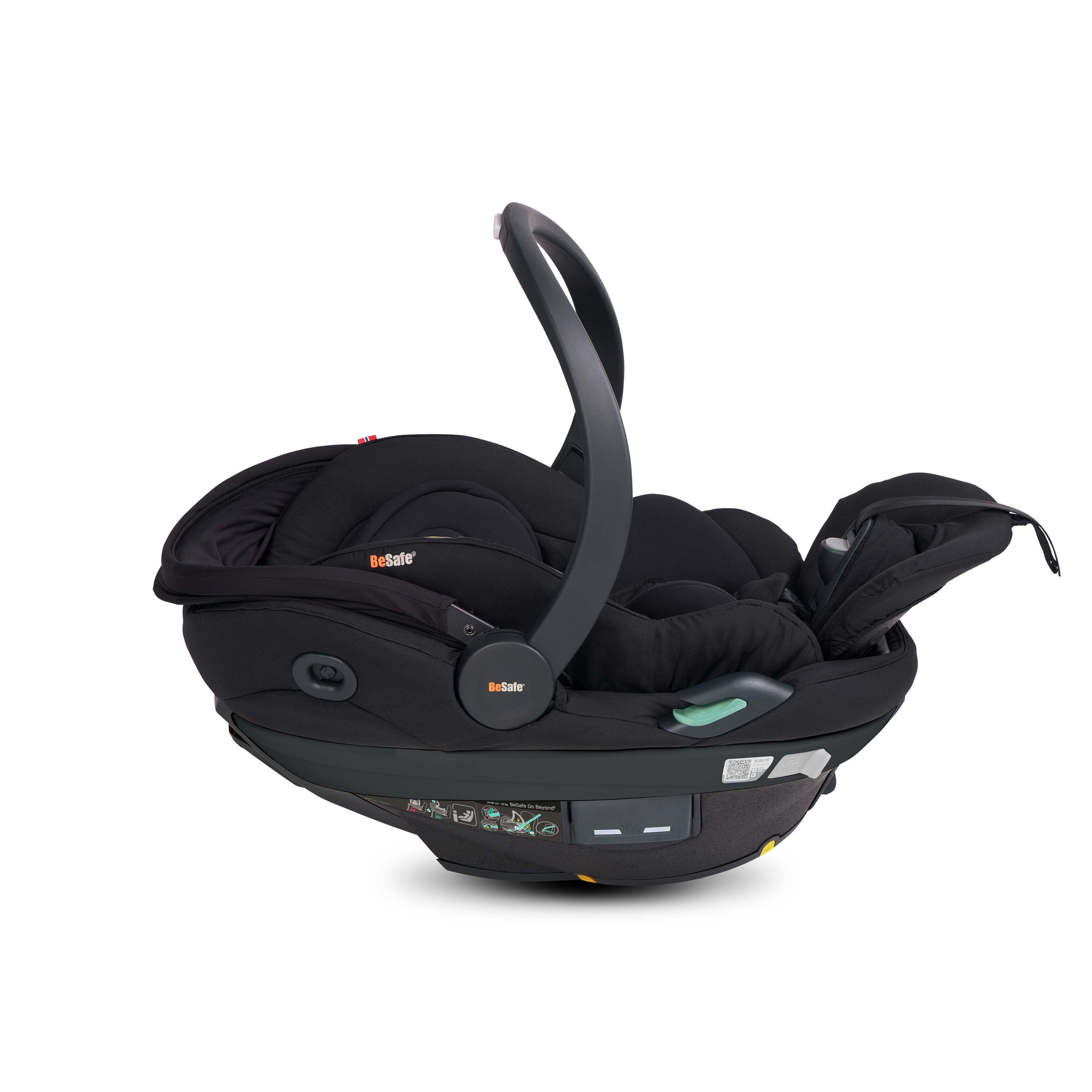 BeSafe Go Beyond 2 i-Size Infant Car Seat & ISOFIX Base - Fresh Black Cab