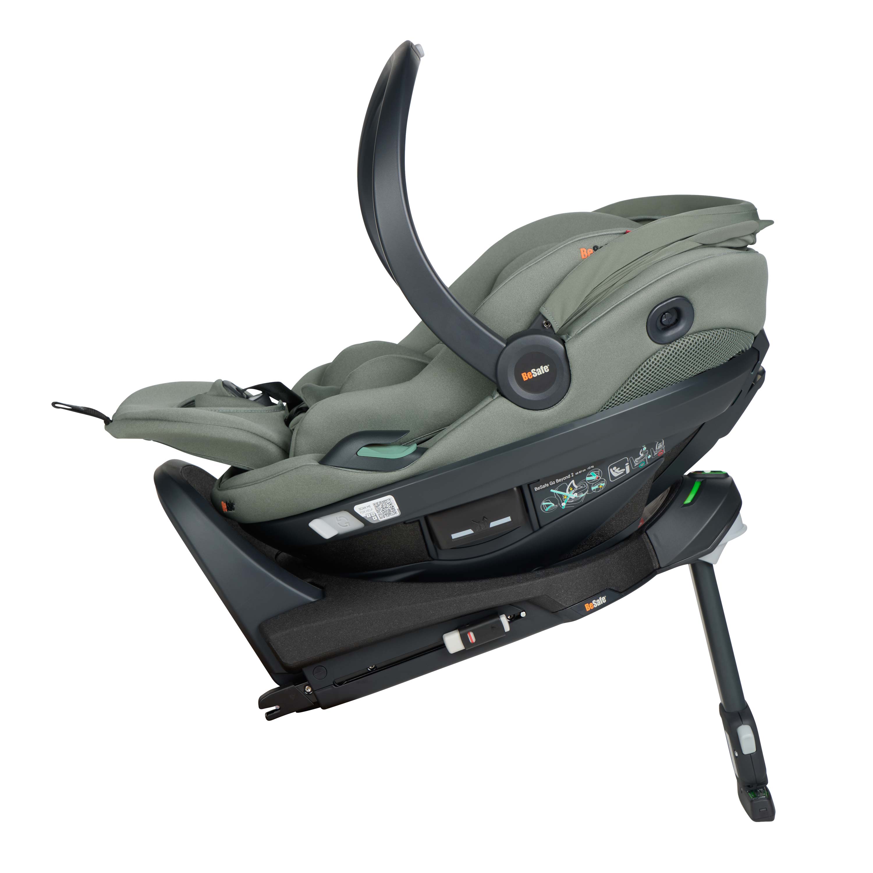 BeSafe Go Beyond 2 i-Size Infant Car Seat & ISOFIX Base - Meadow Green SoftBreeze
