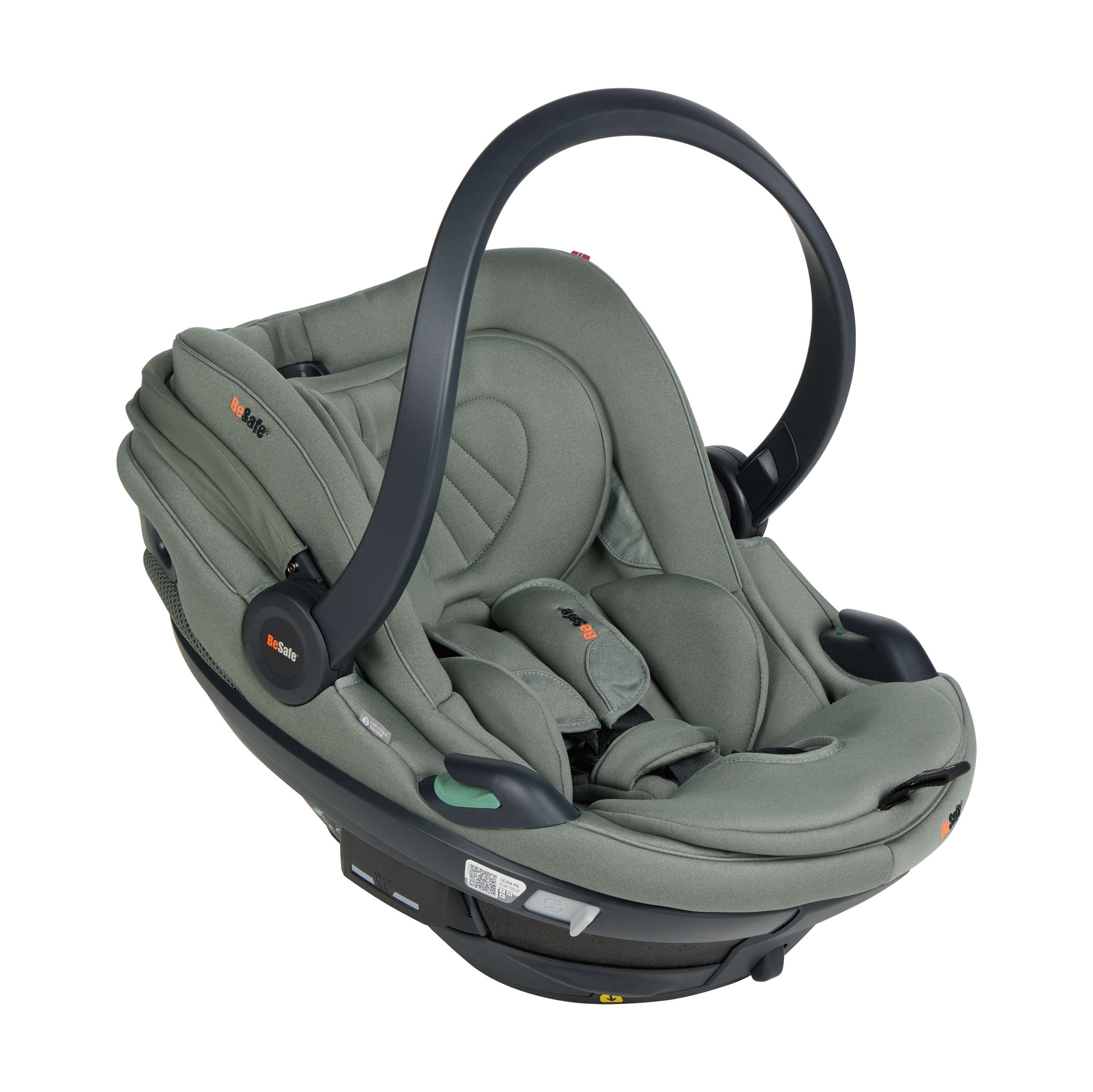 BeSafe Go Beyond 2 i-Size Infant Car Seat & ISOFIX Base - Meadow Green SoftBreeze