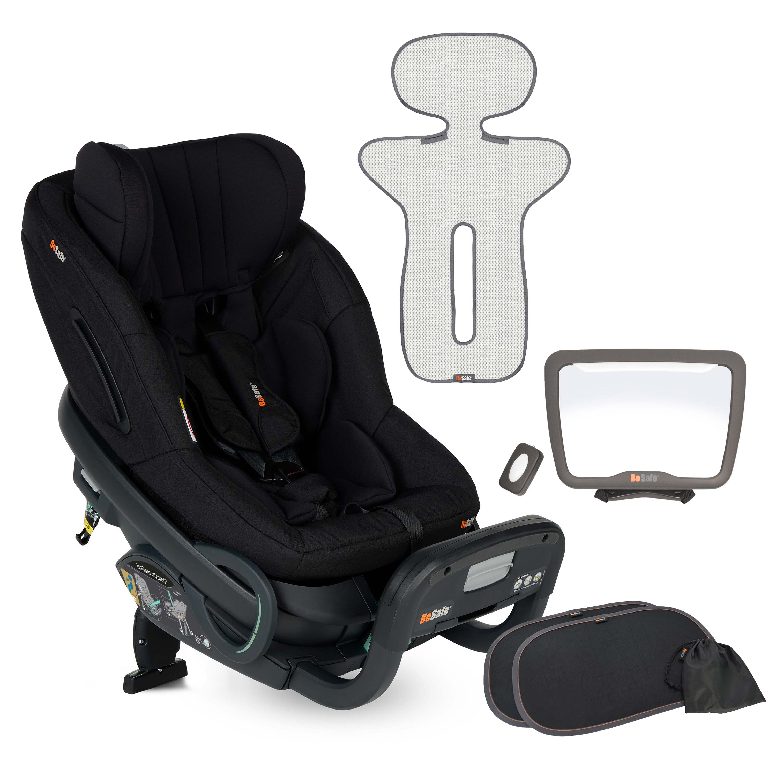 BeSafe Stretch² Rear-Facing Car Seat & Free Accessory Bundle | Fresh Black Cab