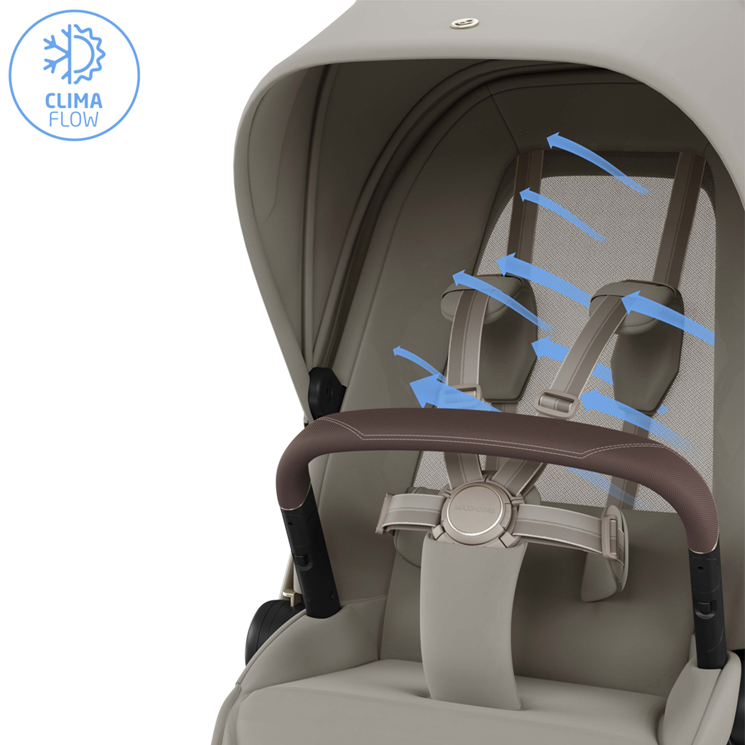 Maxi-Cosi Fame Urban Comfort Stroller | Sapphire Sand | Lie-Flat