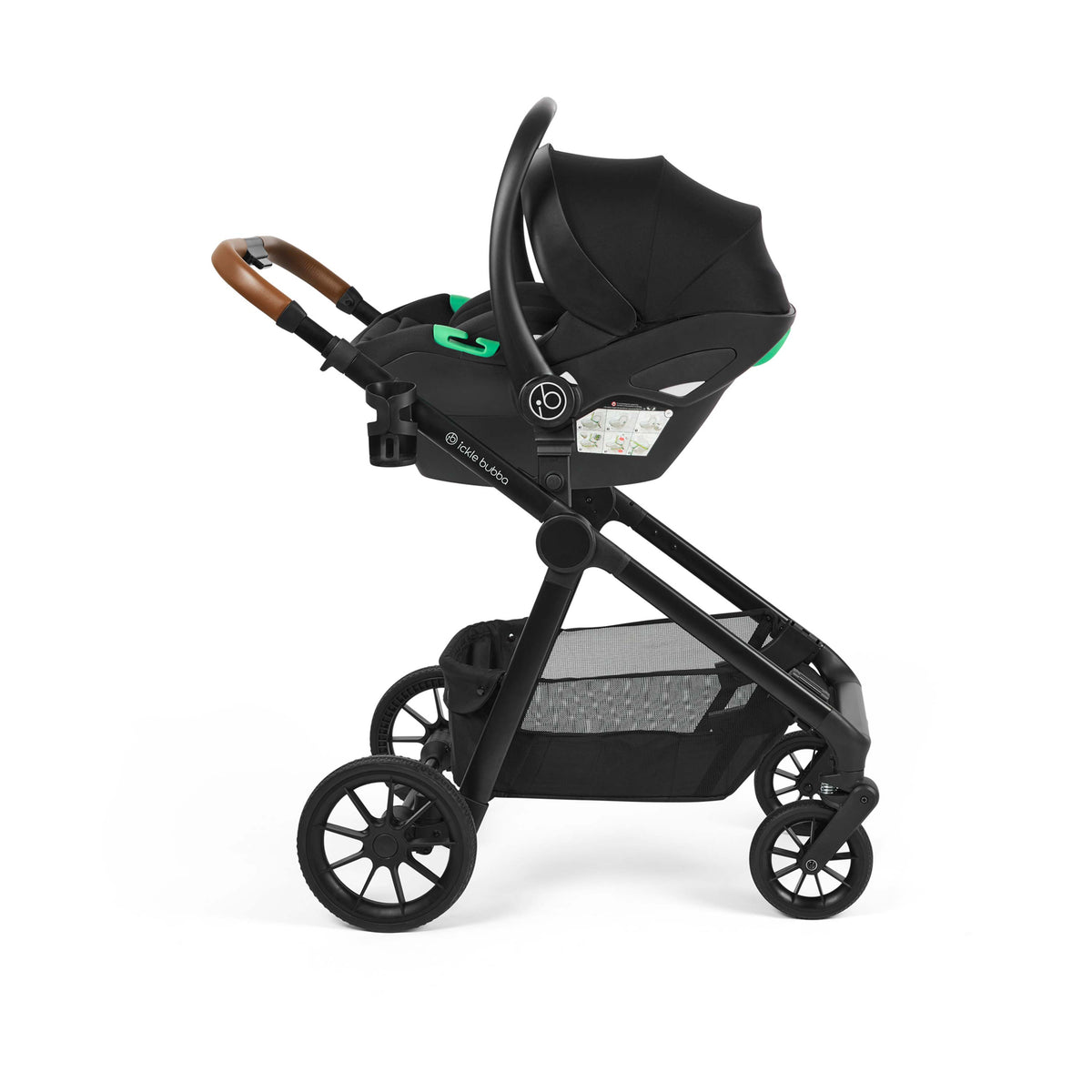 Ickle Bubba Virgo Growing Family 14 Piece Travel System with Nimbus & ISOFIX Base – Black