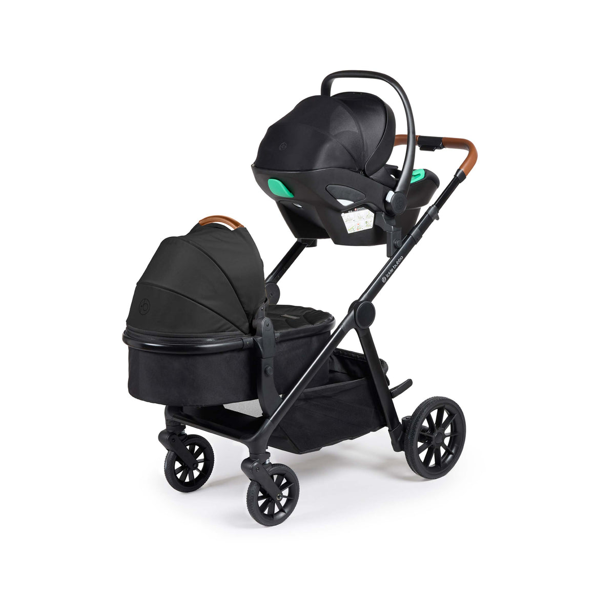 Ickle Bubba Virgo Growing Family 14 Piece Travel System with Nimbus & ISOFIX Base – Black