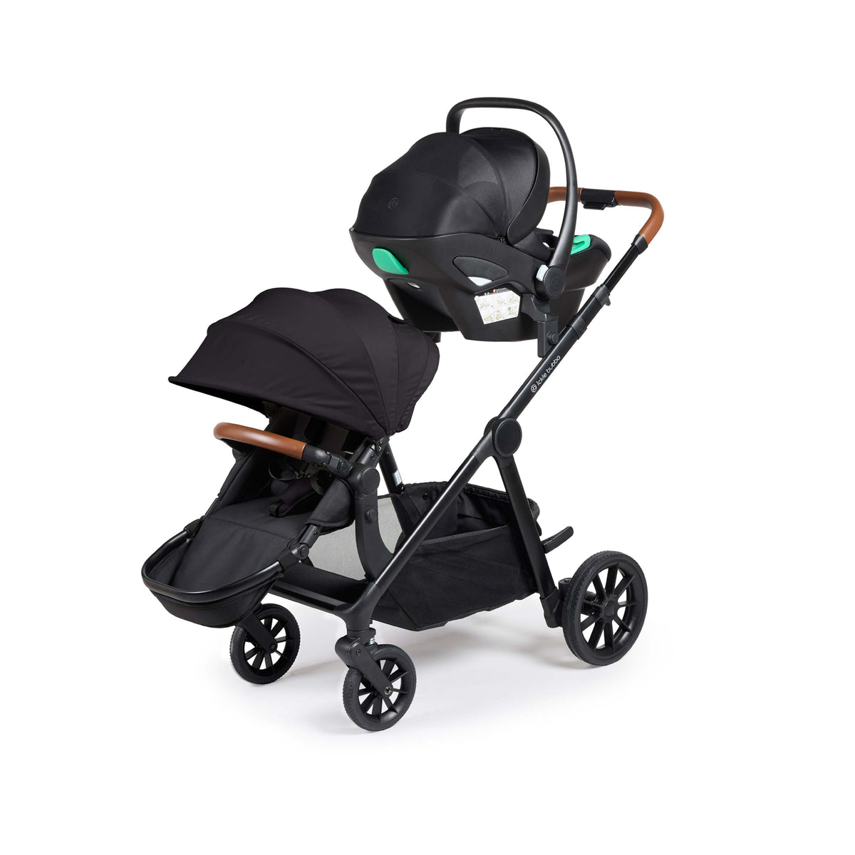 Ickle Bubba Virgo Growing Family 14 Piece Travel System with Nimbus & ISOFIX Base – Black