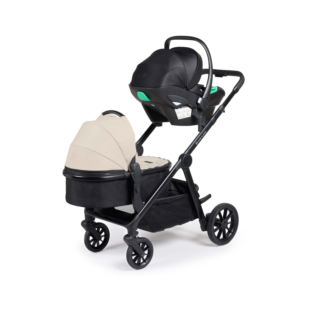 Ickle Bubba Virgo Growing Family 14 Piece Travel System with Nimbus & ISOFIX Base – Stone
