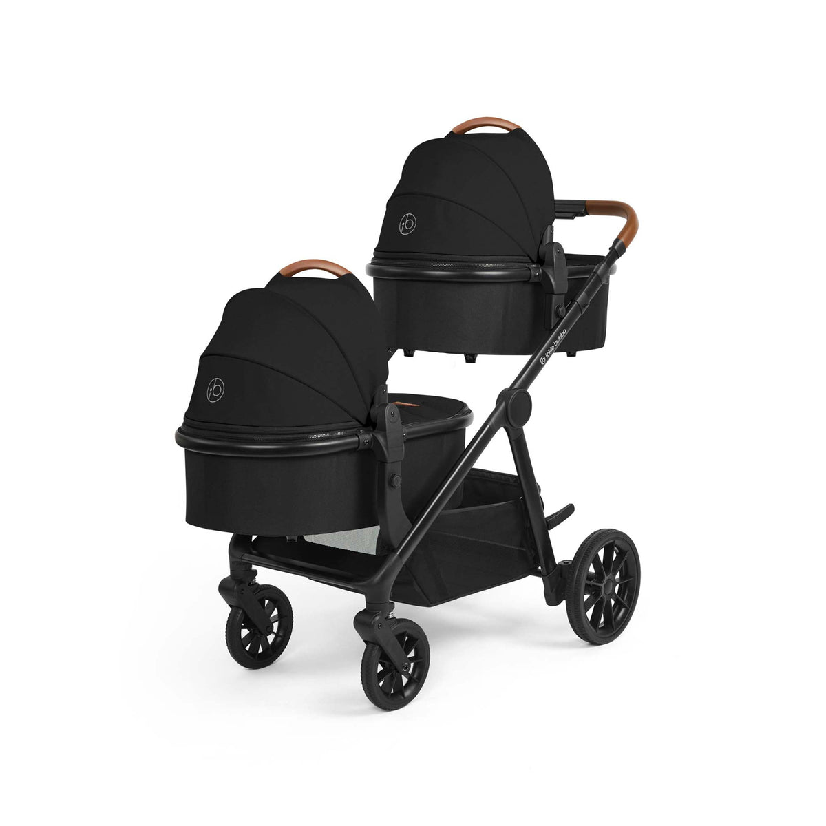 Ickle Bubba Virgo Twin 18 Piece Travel System with Nimbus & ISOFIX Bases – Black