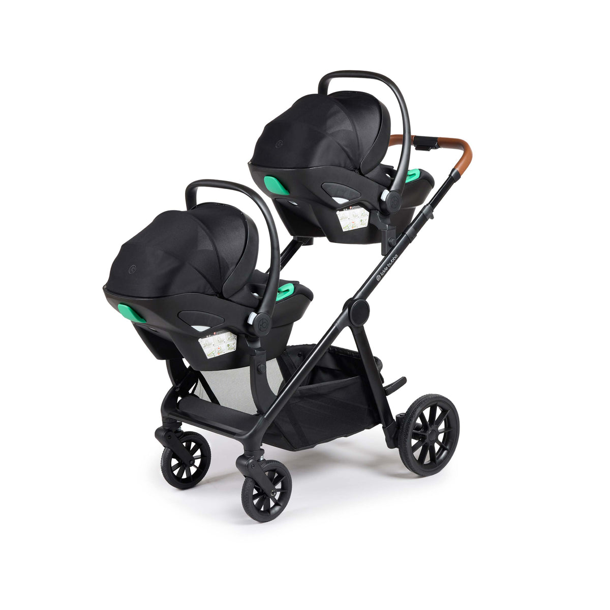 Ickle Bubba Virgo Twin 18 Piece Travel System with Nimbus & ISOFIX Bases – Black