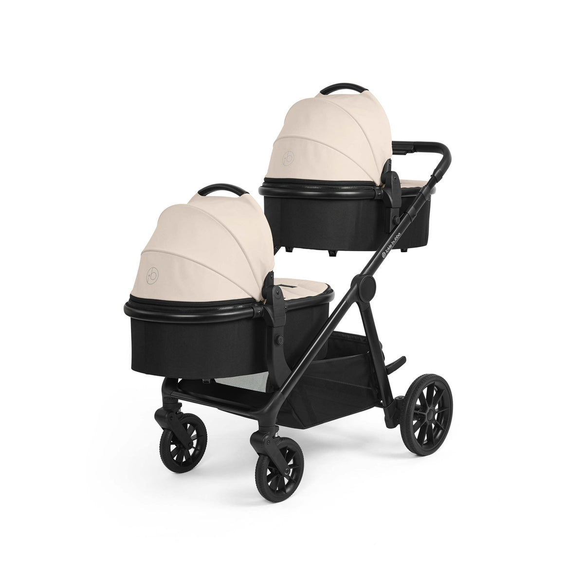 Ickle Bubba Virgo Twin 18 Piece Travel System with Nimbus & ISOFIX Bases – Stone