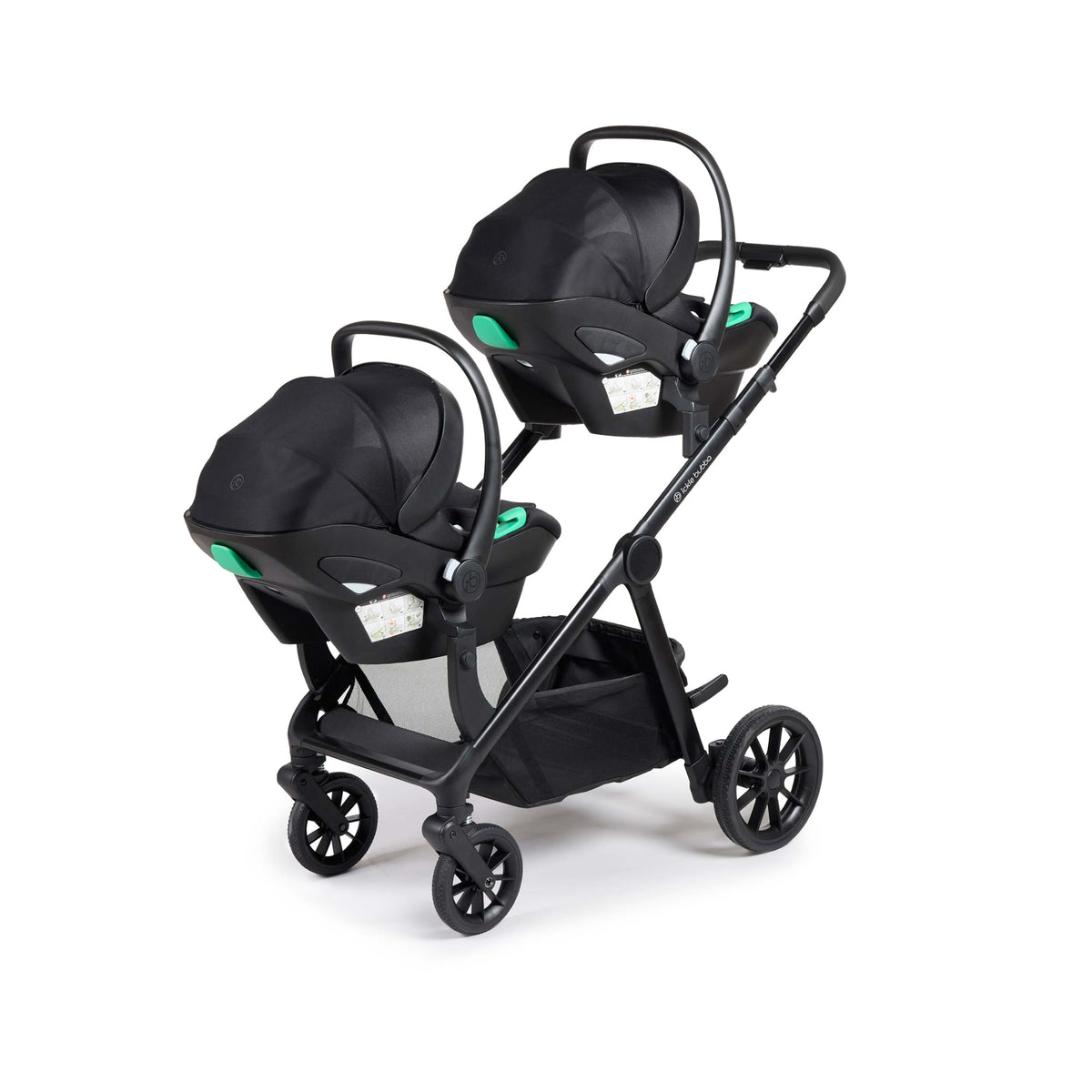 Ickle Bubba Virgo Twin 18 Piece Travel System with Nimbus & ISOFIX Bases – Stone