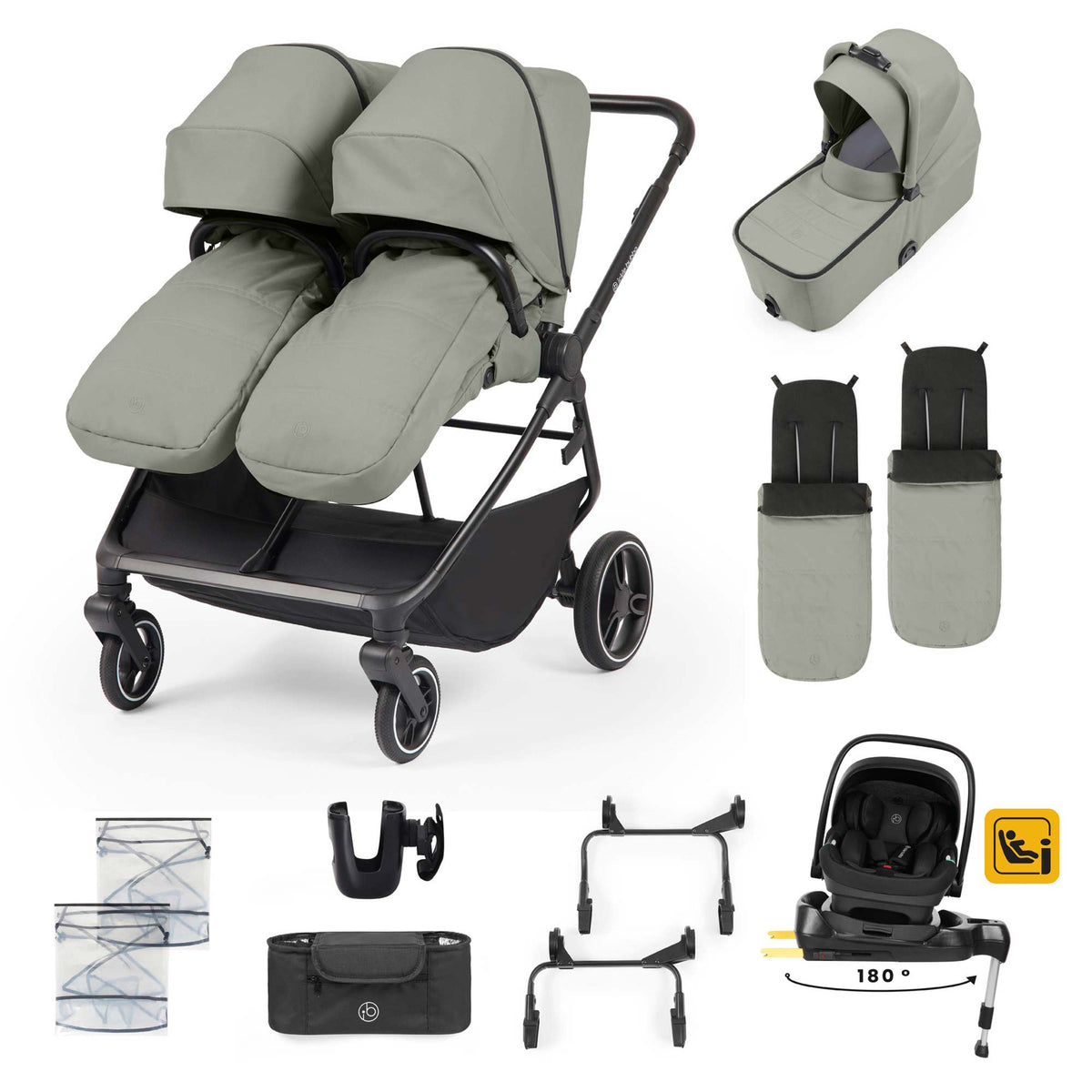 Ickle Bubba Altair Growing Families 13 Piece Travel System | Laurel Green
