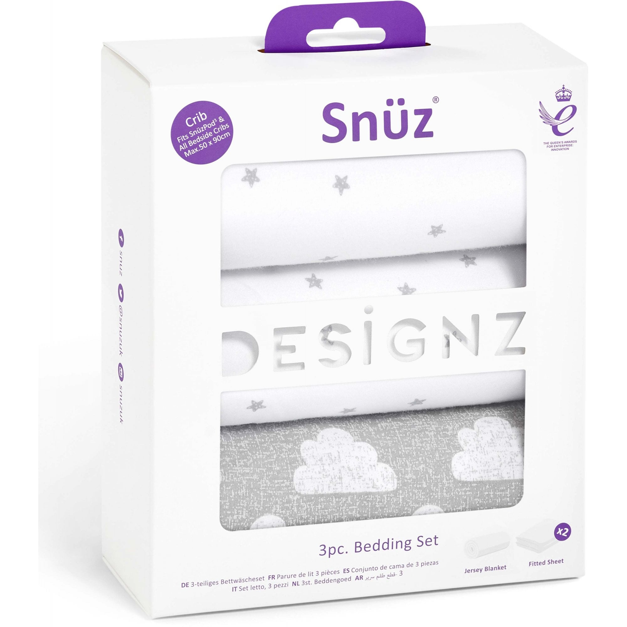 Snuz 3 piece Crib Bedding Set Cloud Nine