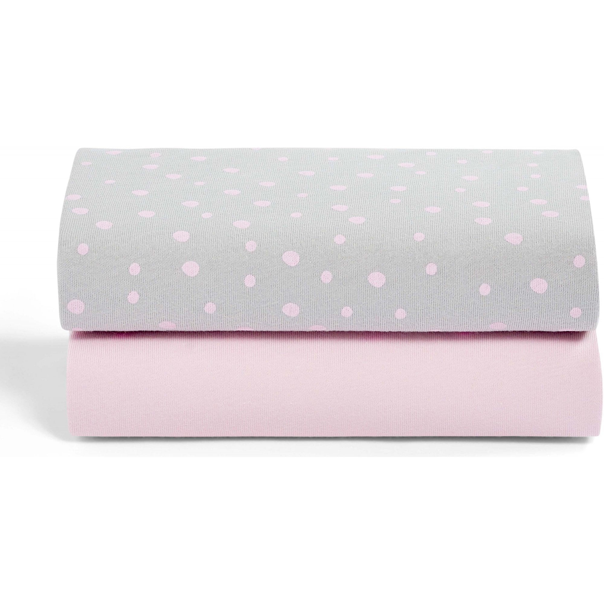 Snuz Fitted Sheets 2 Pack Rose Spots