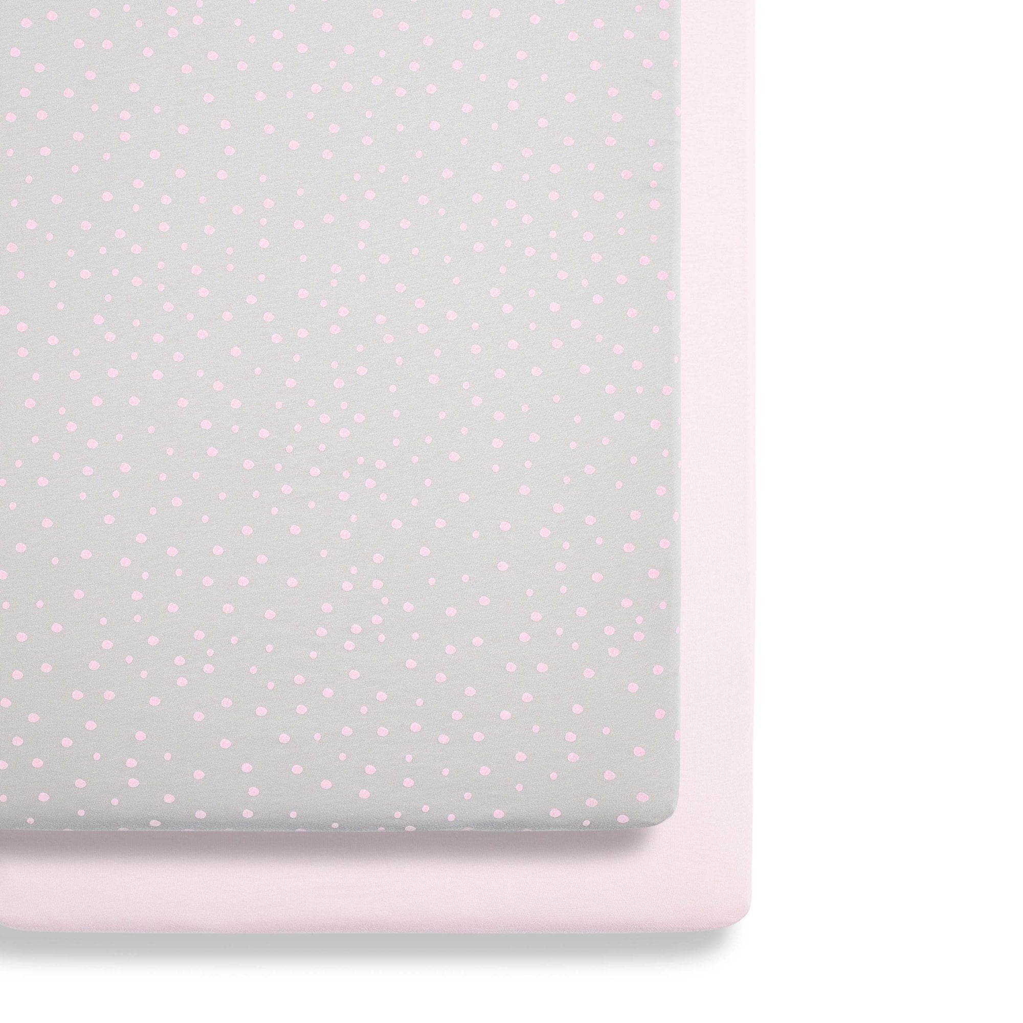 Snuz Fitted Sheets 2 Pack Rose Spots