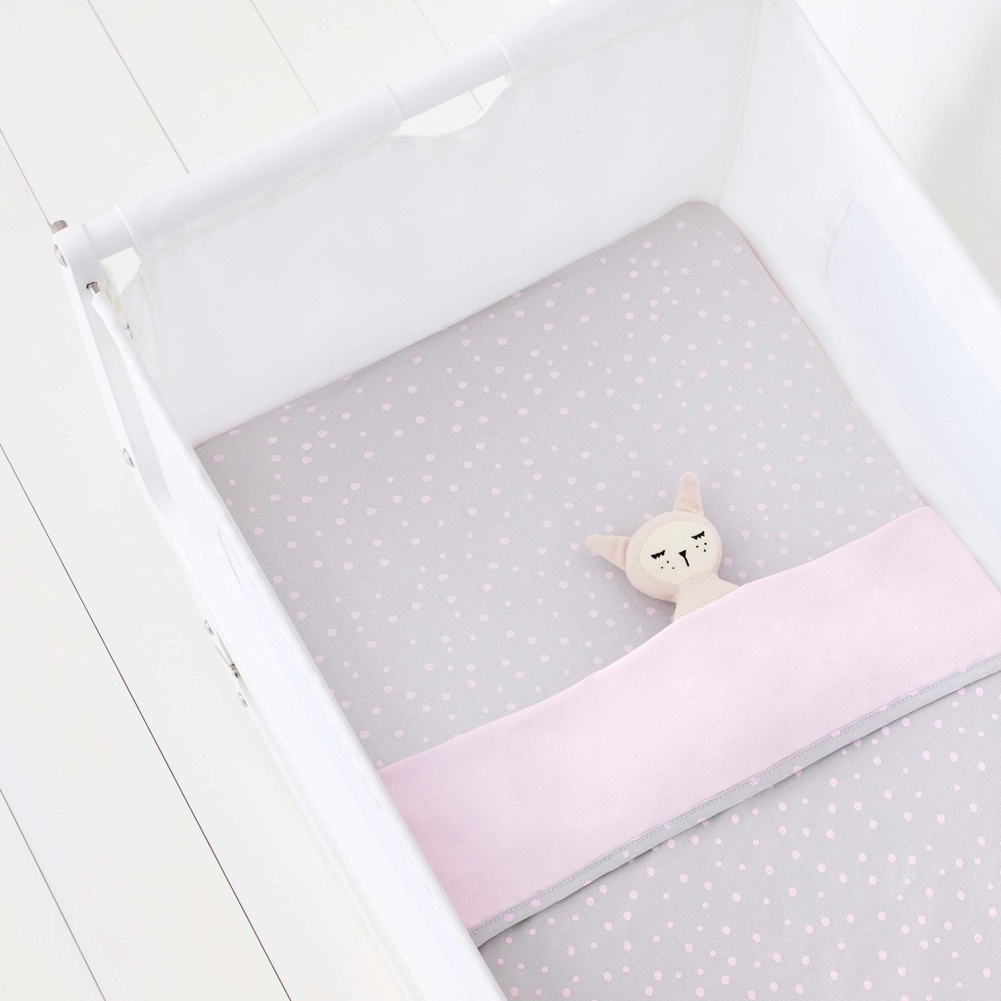 Snuz Fitted Sheets 2 Pack Rose Spots