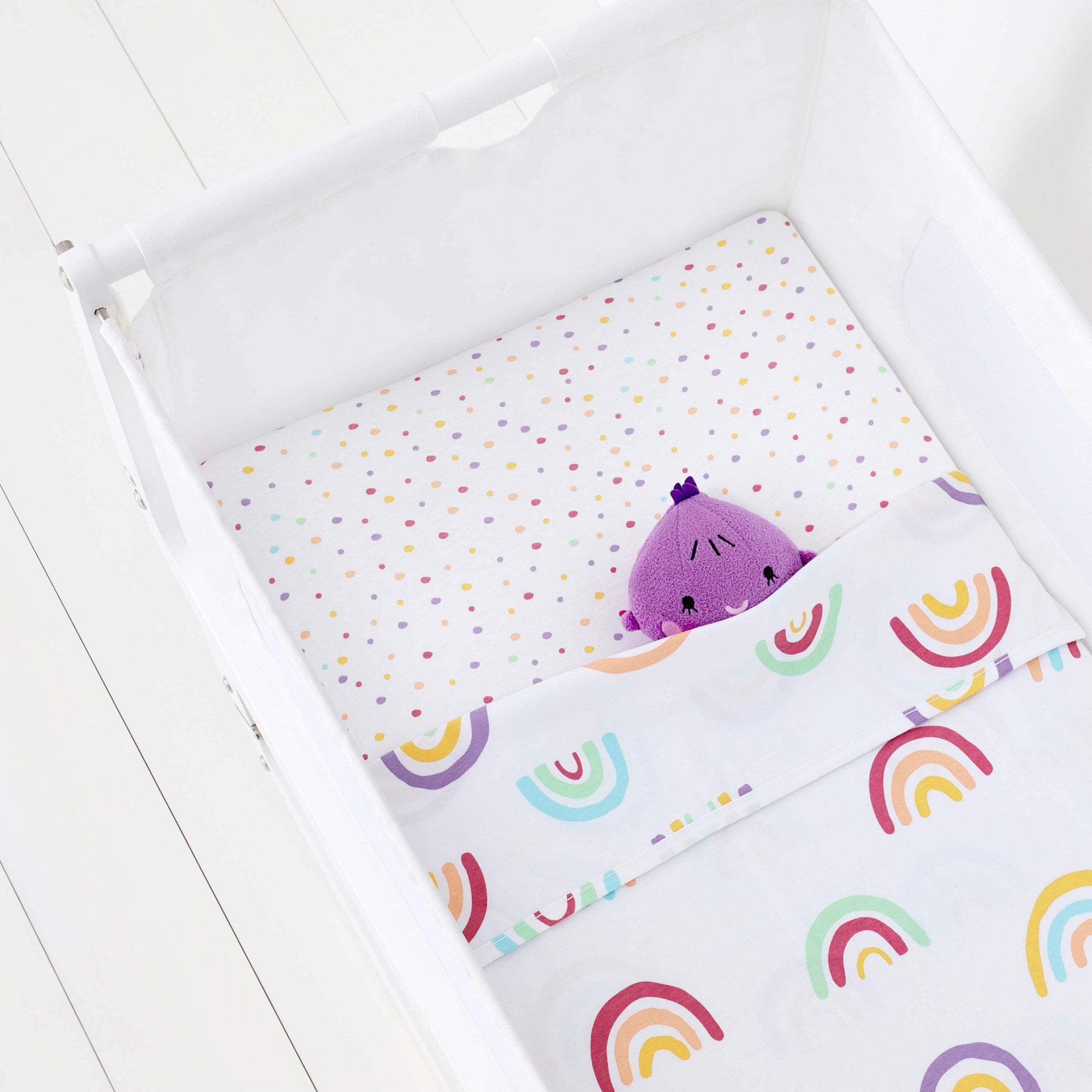 Snuz 3 piece Crib Bedding Set Coloured Rainbow