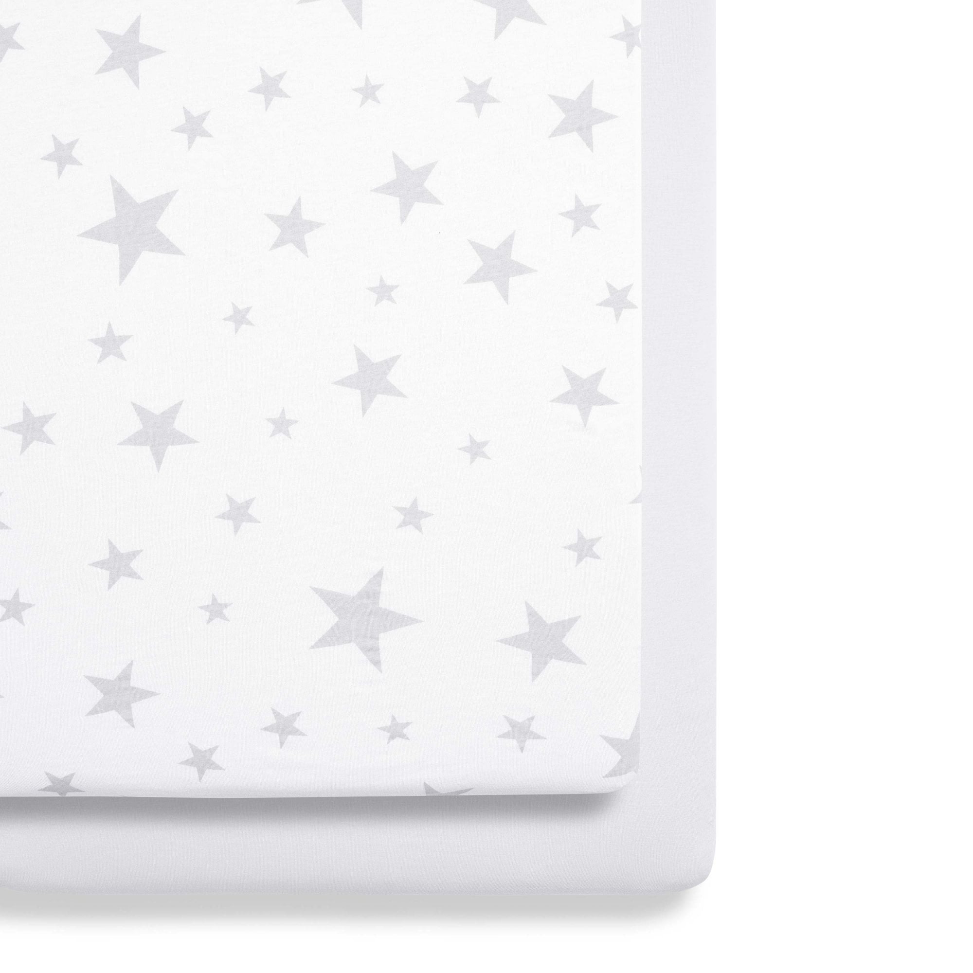 Snuz Crib Fitted Sheets 2 Pack Stars