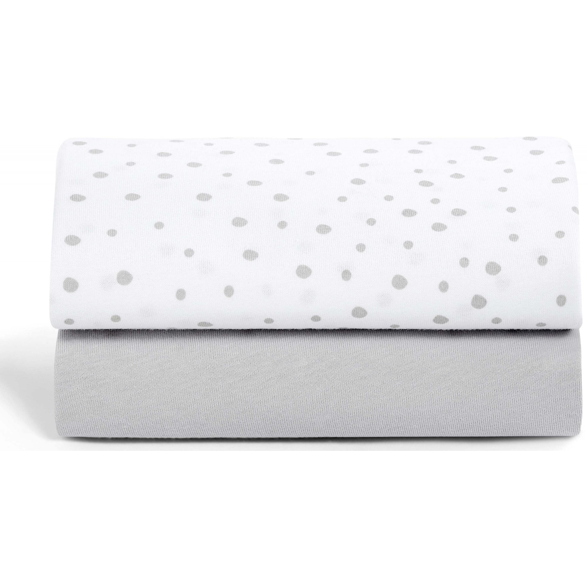 Snuz Crib Fitted Sheets 2 Pack Grey Spots