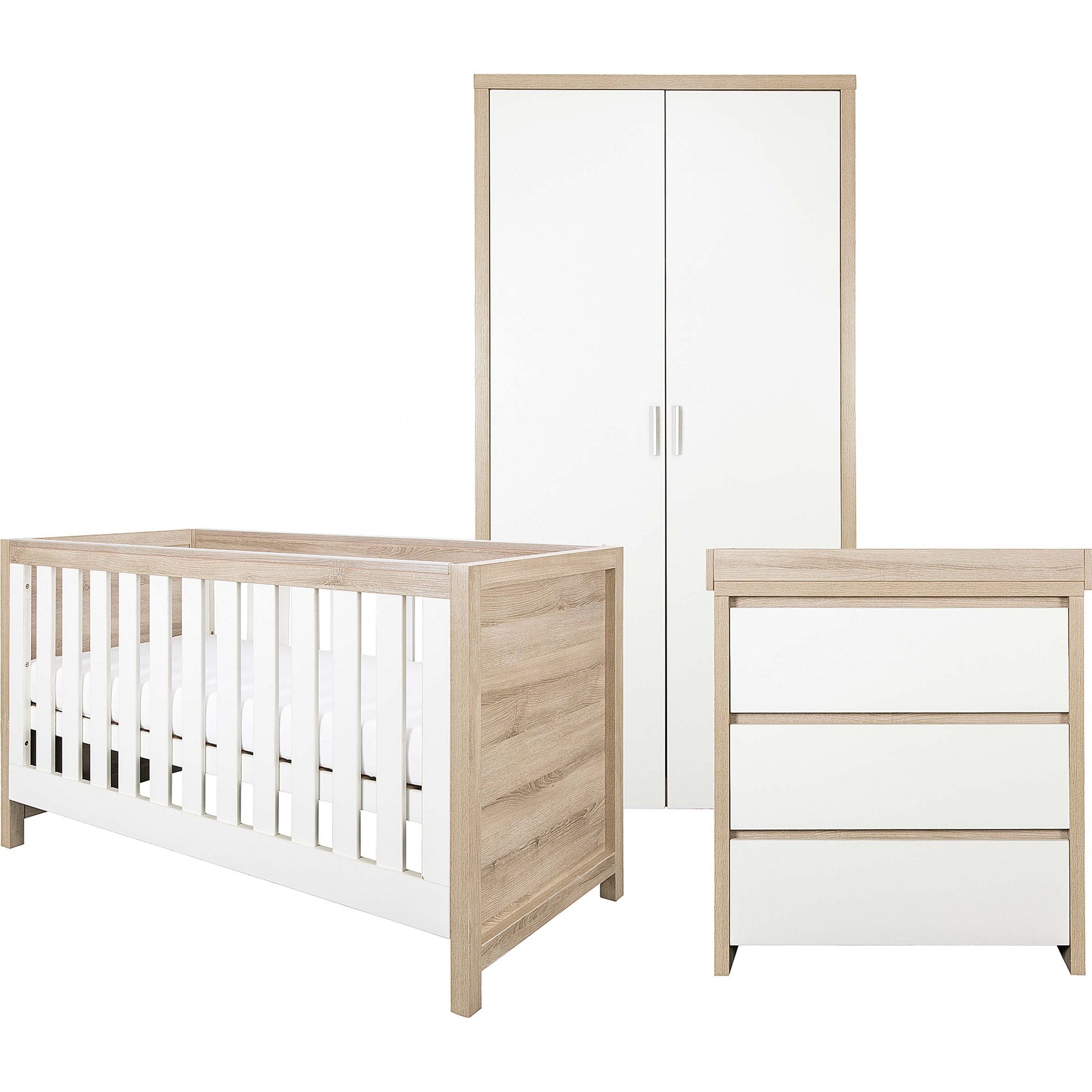 Tutti Bambini Modena 3 Piece Nursery Set Oak / White