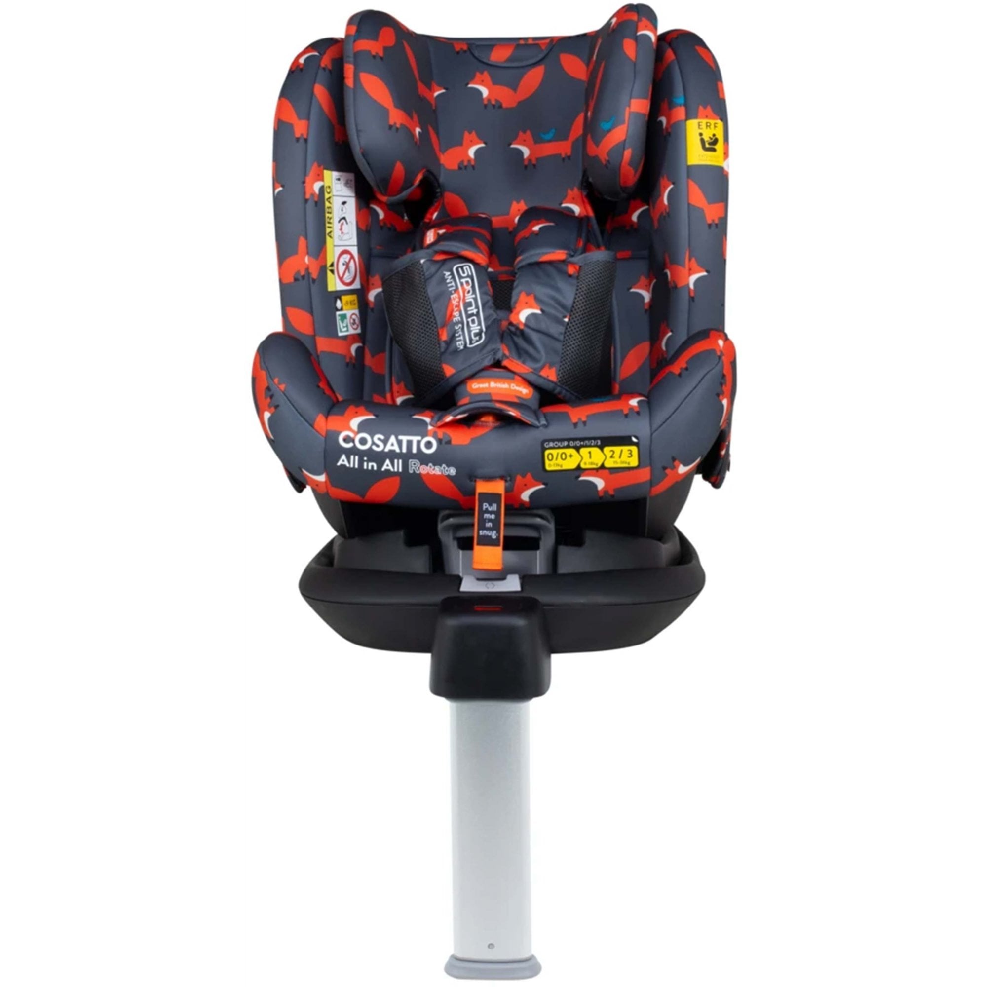 Cosatto All In All 360 Rotate Group 0+1/2/3 Isofix Car Seat Charcoal Mister Fox