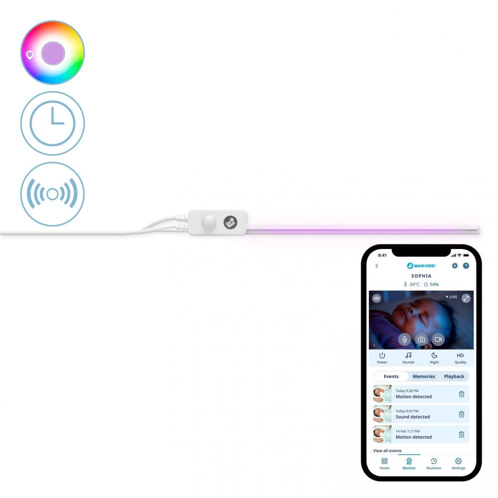 Maxi Cosi Glow Crib Light Connected Home Range