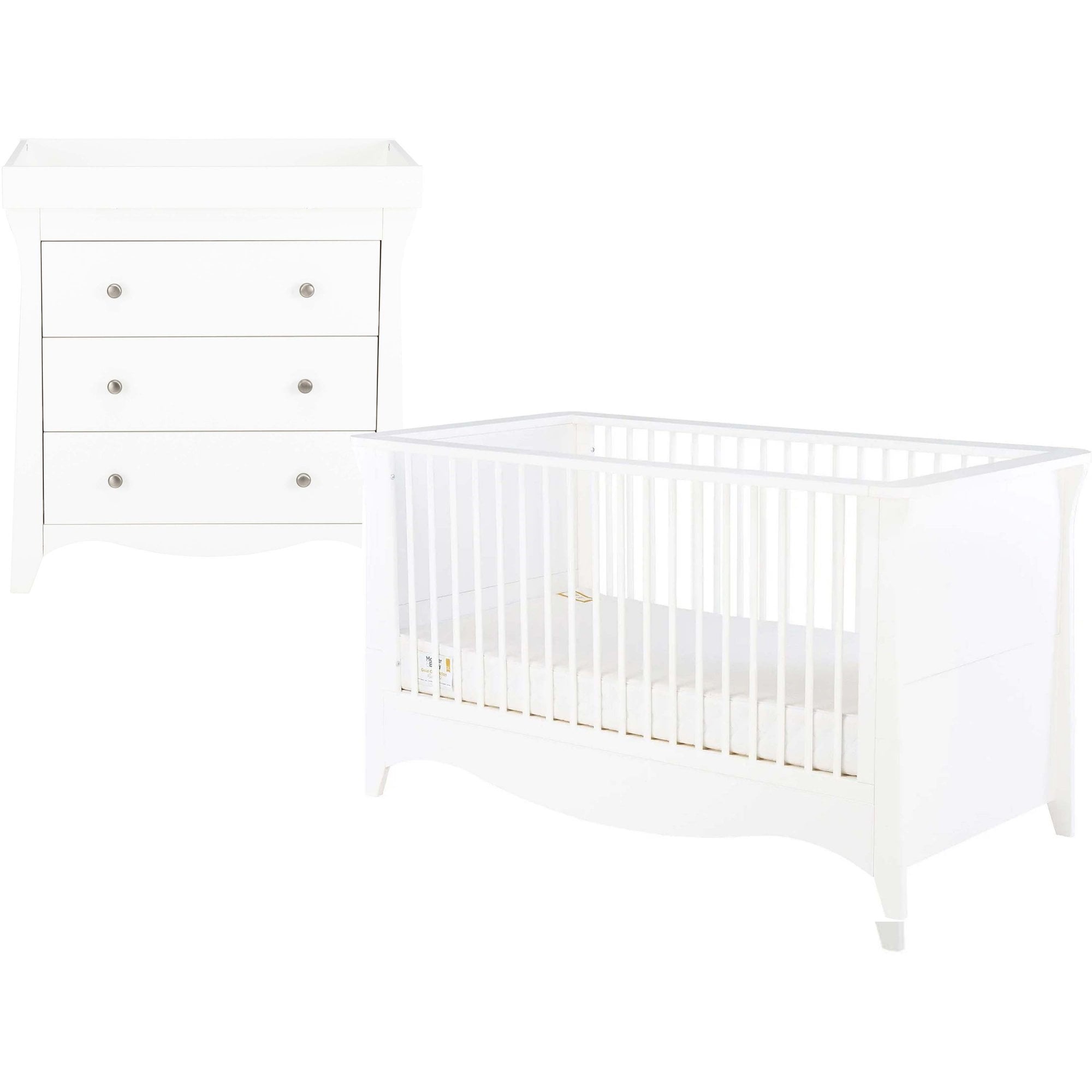CuddleCo Clara 2 Piece Nursery Set White