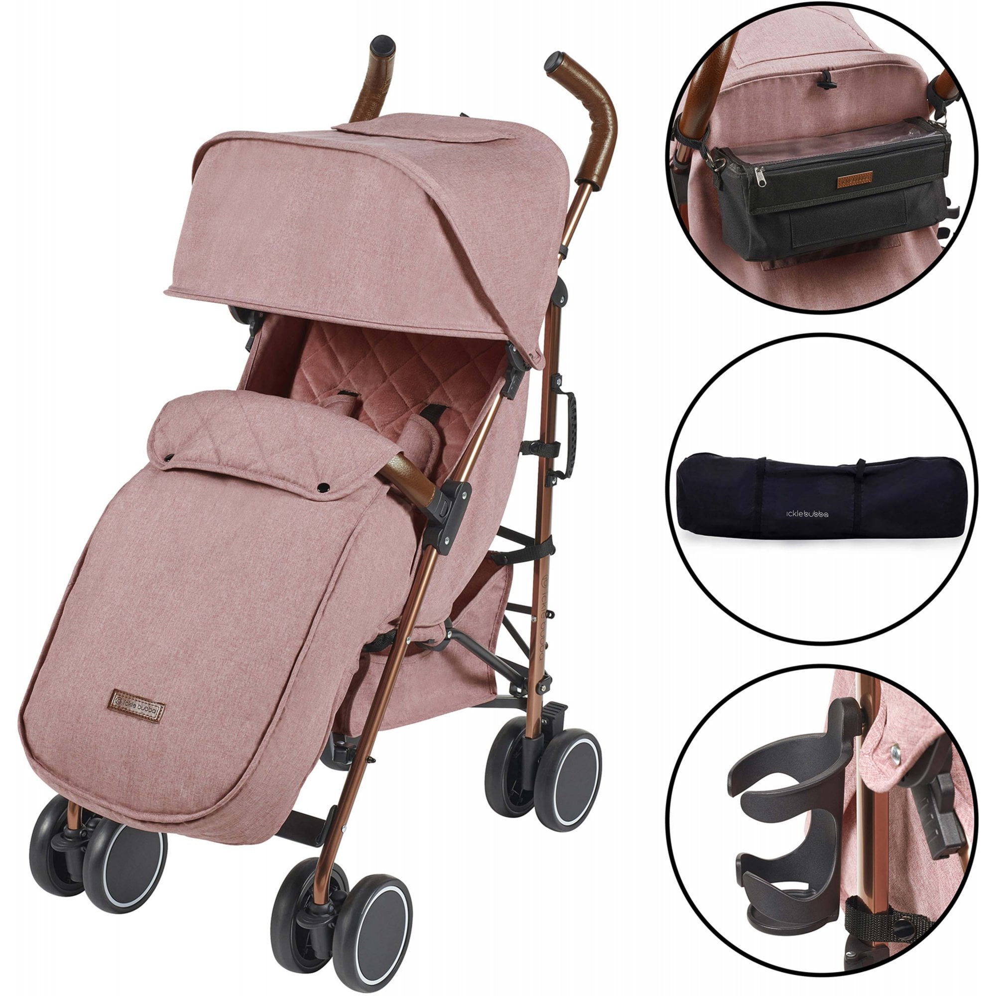 Ickle Bubba Discovery Prime Stroller Dusky Pink