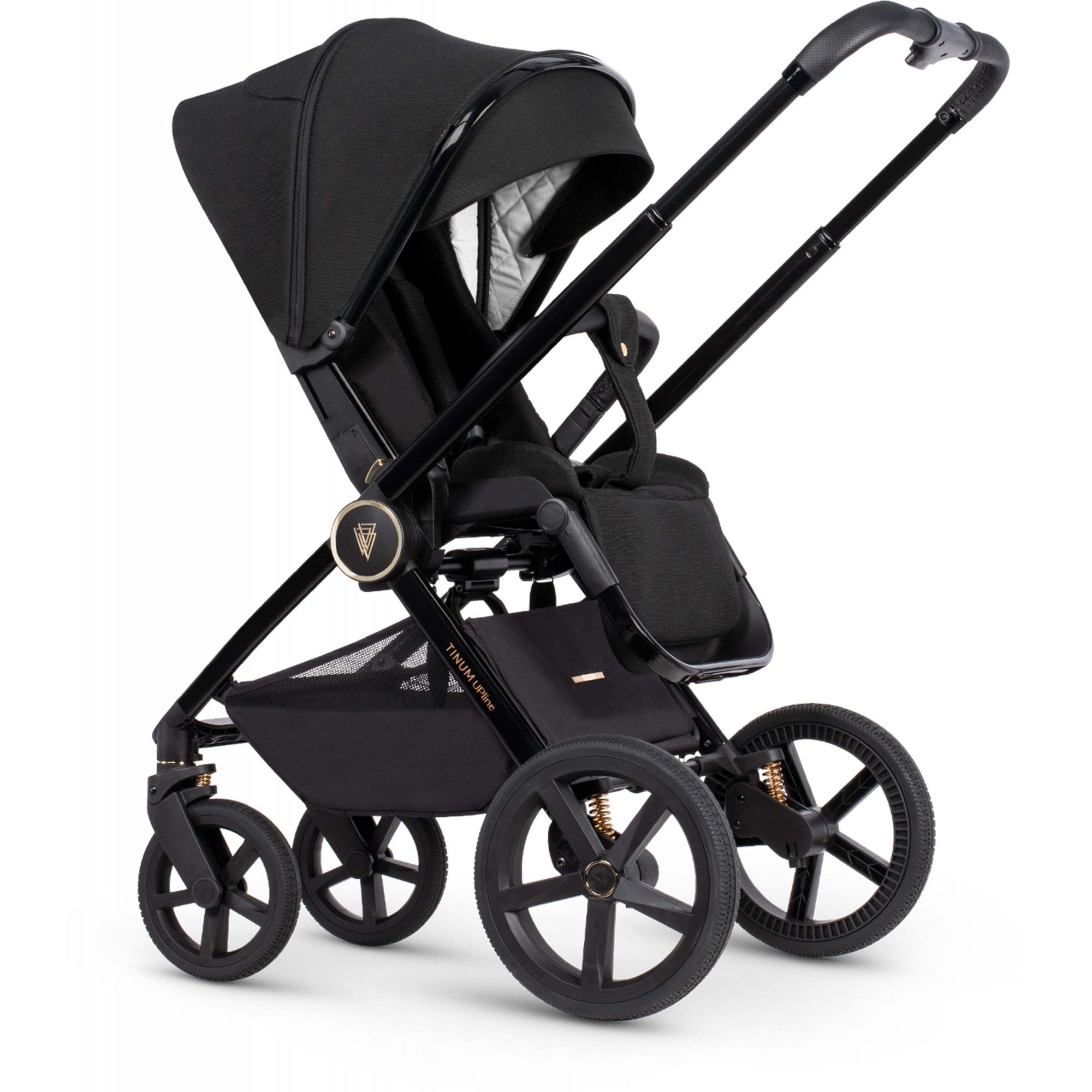 Venicci Upline 2 All Black 3in1 Travel System + Tiago Beige & Base