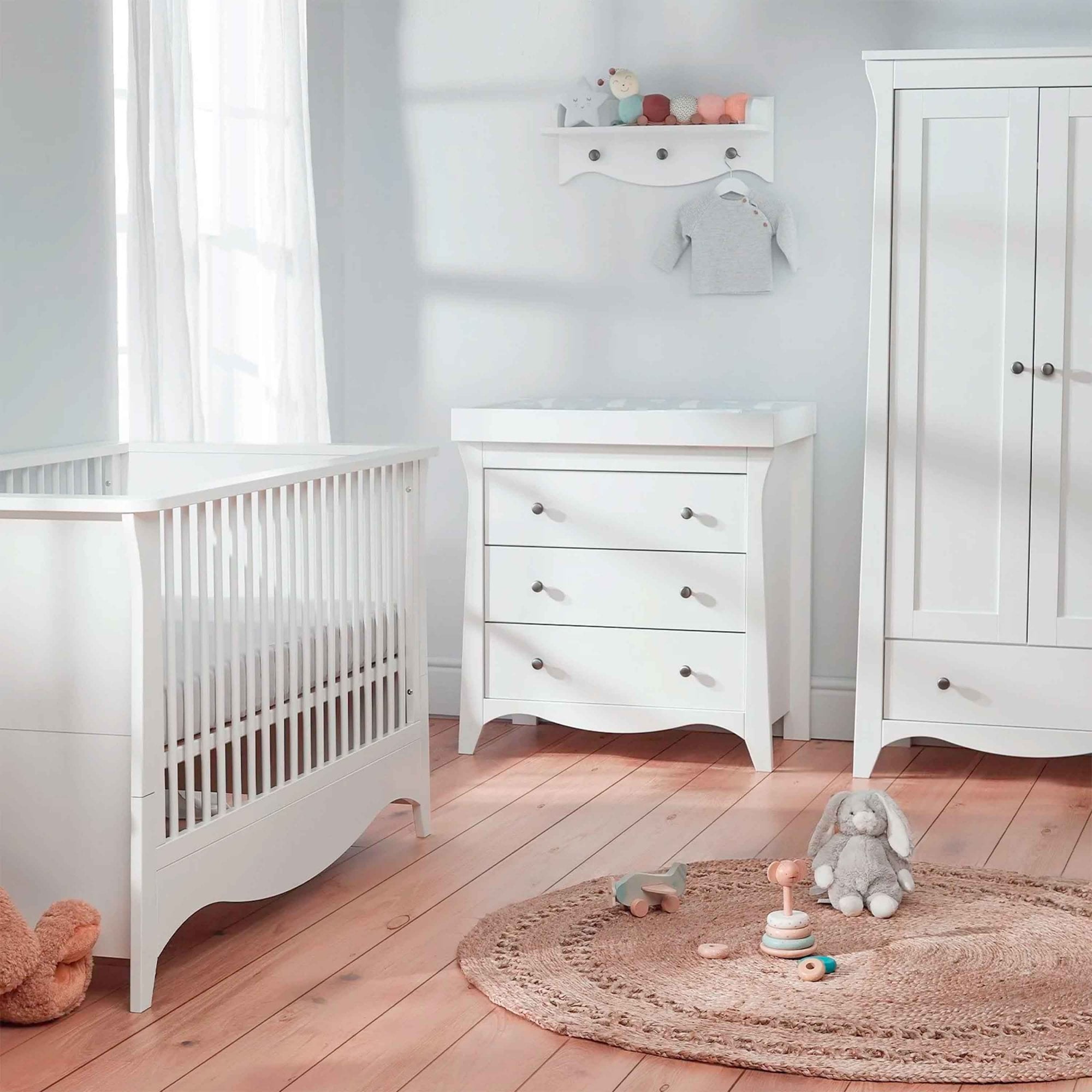 CuddleCo Clara 3 Piece Nursery Set White