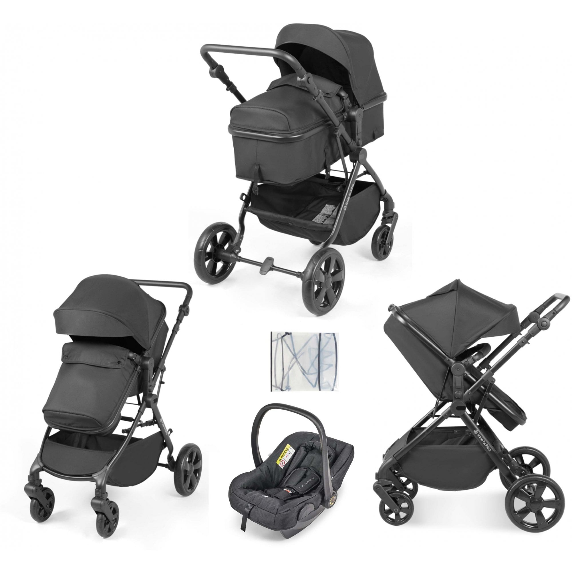 Ickle Bubba Comet 3 in 1 Travel System Black With Astral Car Seat