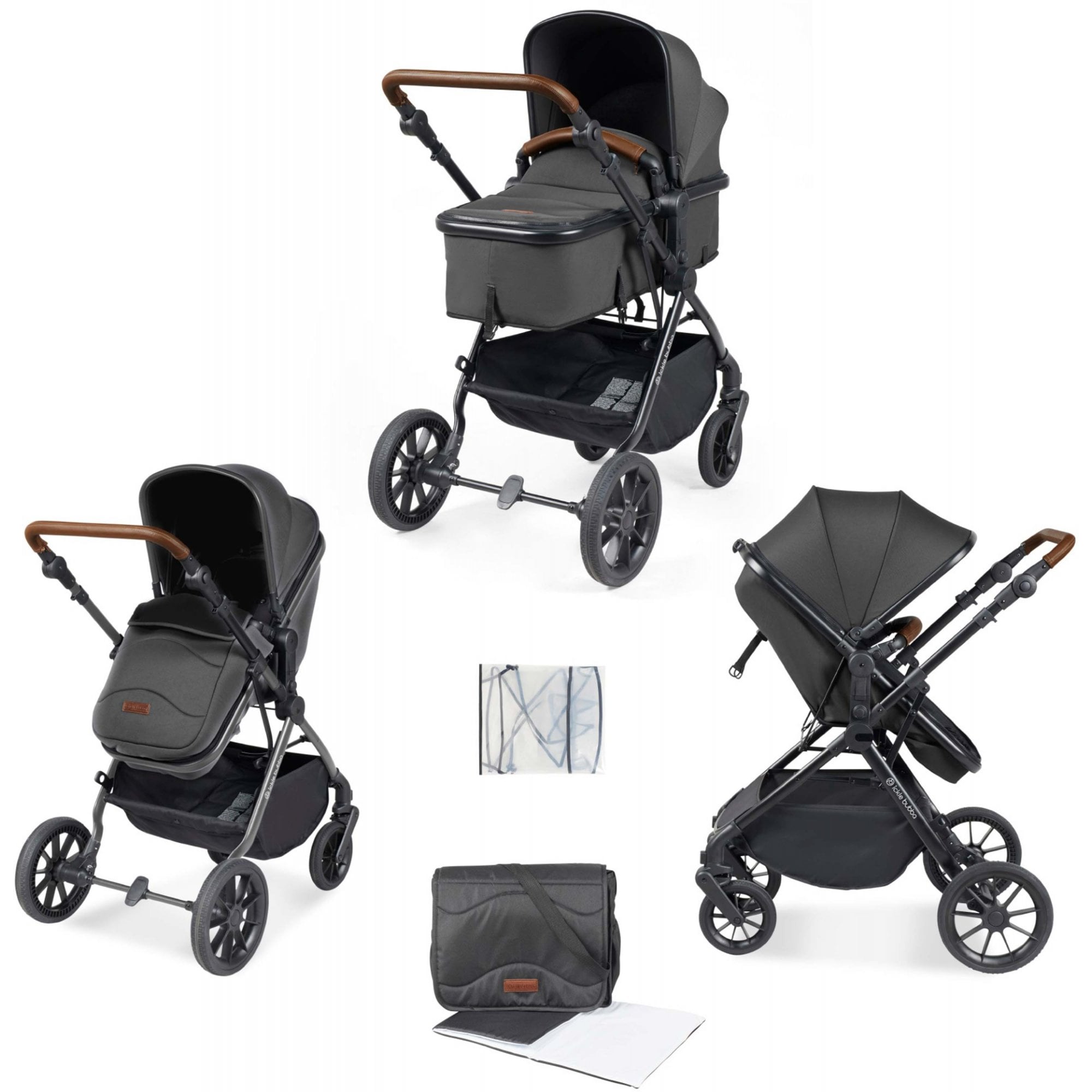 Ickle Bubba Cosmo 6 Piece Pram Graphite Grey