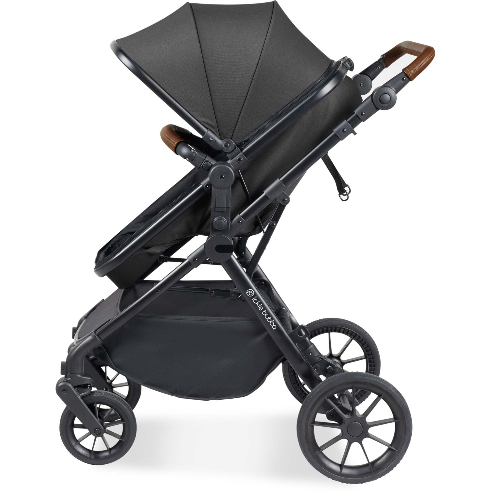 Ickle Bubba Cosmo 9 Piece Travel System with i-Size Stratus Car Seat & ISOFIX Base Graphite Grey