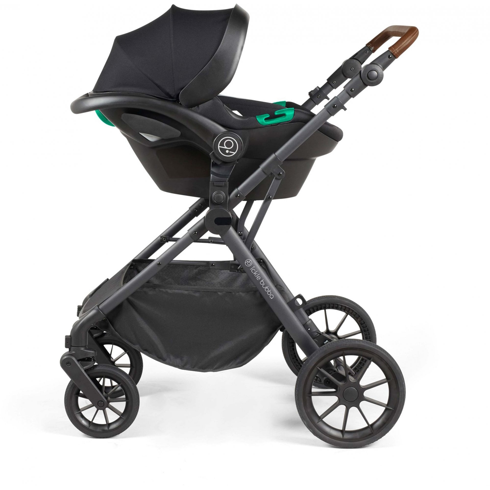 Ickle Bubba Cosmo 9 Piece Travel System + Nimbus i-Size Car Seat & Spin ISOFIX Desert