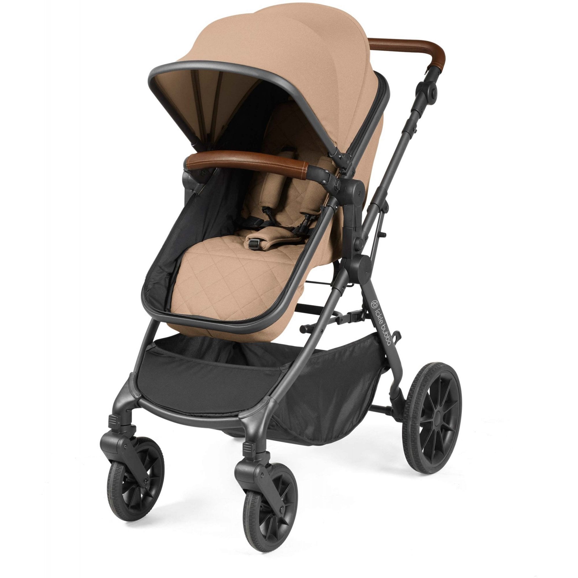 Ickle Bubba Cosmo 9 Piece Travel System with i-Size Stratus Car Seat & ISOFIX Desert