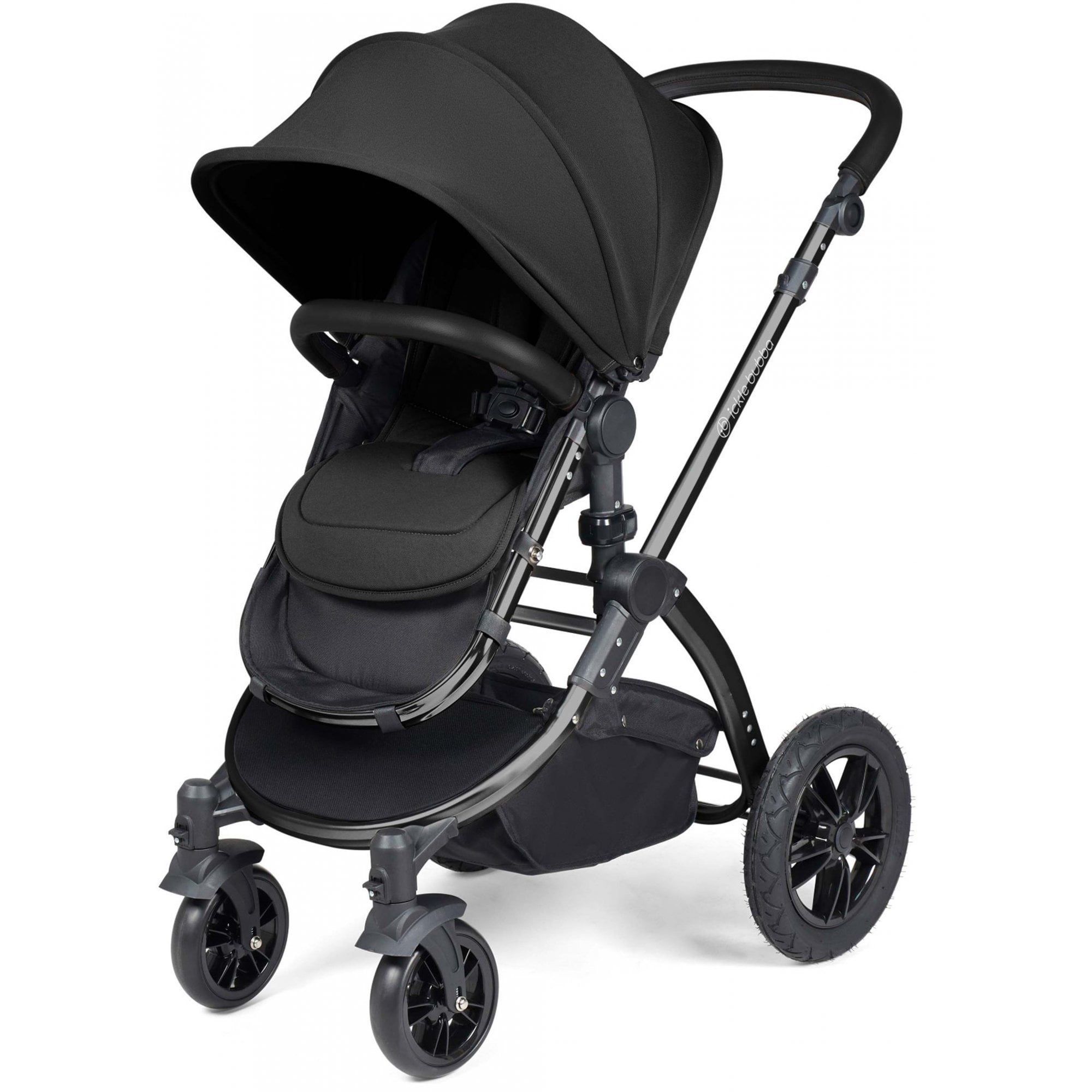 Ickle Bubba Stomp Luxe 12 Piece Travel System + Nimbus Car Seat & ISOFIX Base Midnight