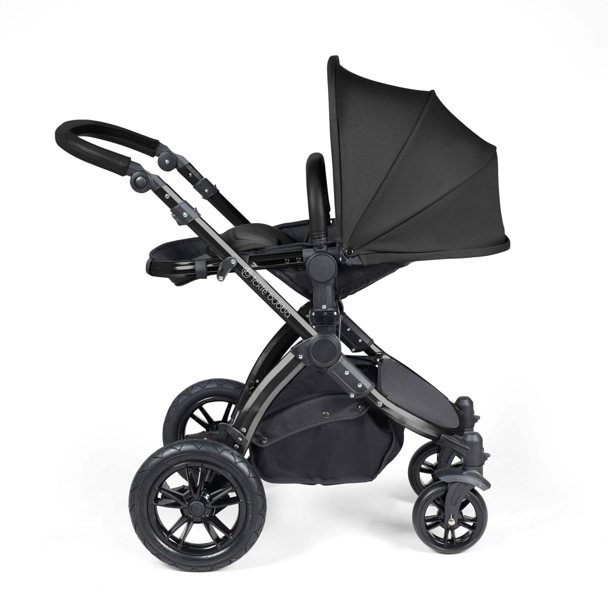 Ickle Bubba Stomp Luxe 12 Piece Travel System with i-Size Stratus Car Seat & ISOFIX Base Midnight