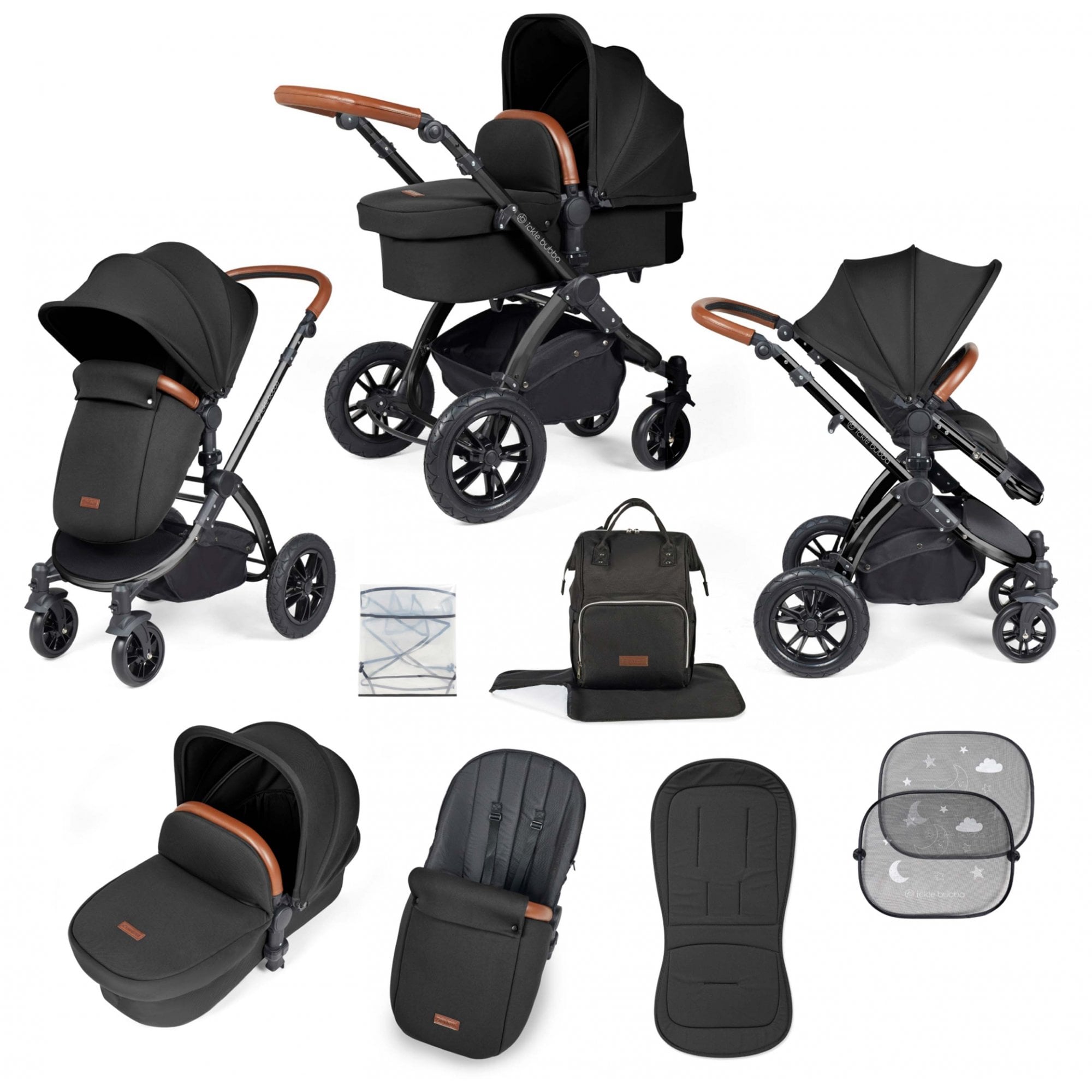 Ickle Bubba Stomp Luxe 9 Piece Pram Midnight