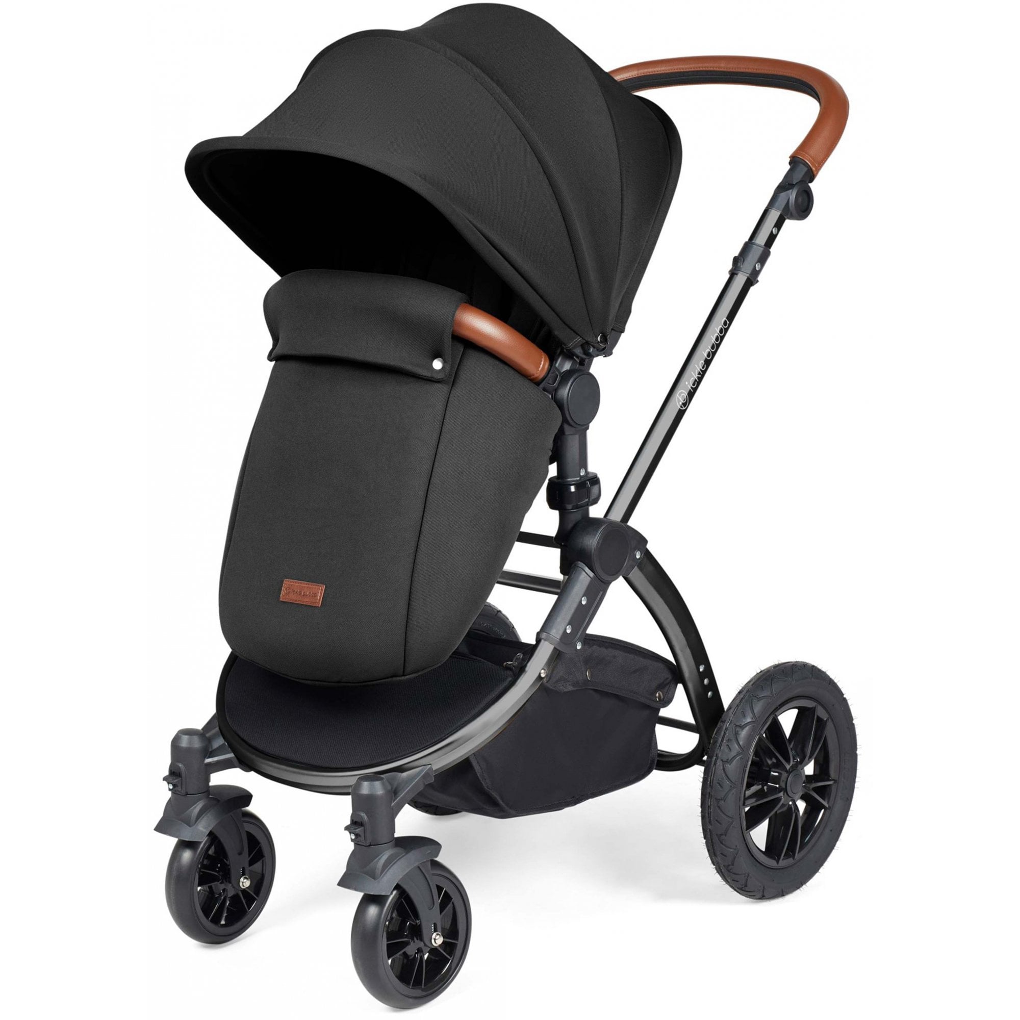 Ickle Bubba Stomp Luxe 12 Piece Travel System & Cirrus Car Seat + Base Midnight