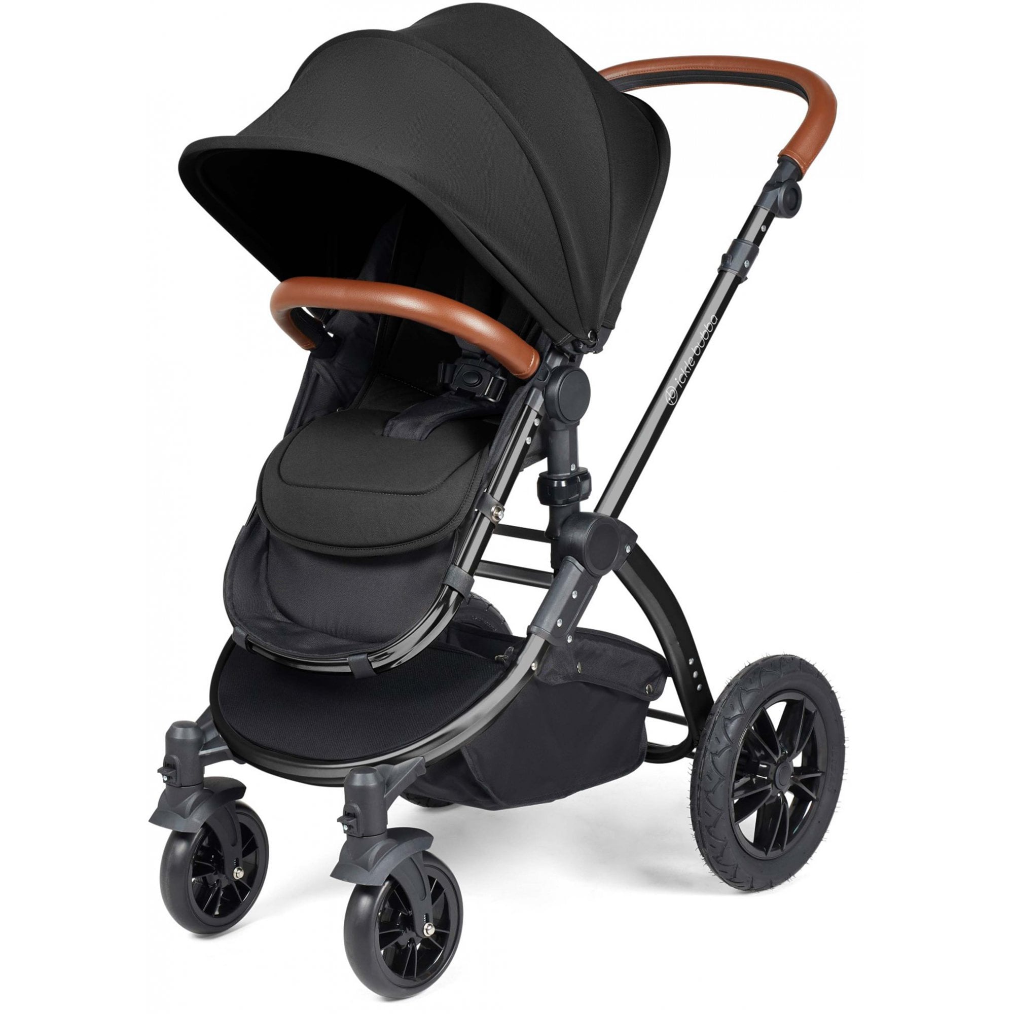 Ickle Bubba Stomp Luxe 12 Piece Travel System with i-Size Stratus Car Seat & ISOFIX Base Midnight