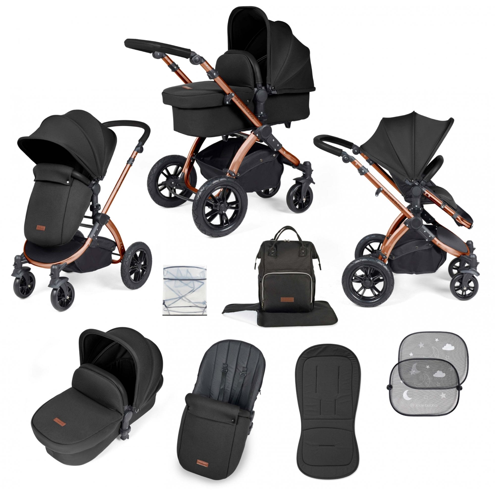 Ickle Bubba Stomp Luxe 9 Piece Pram Midnight