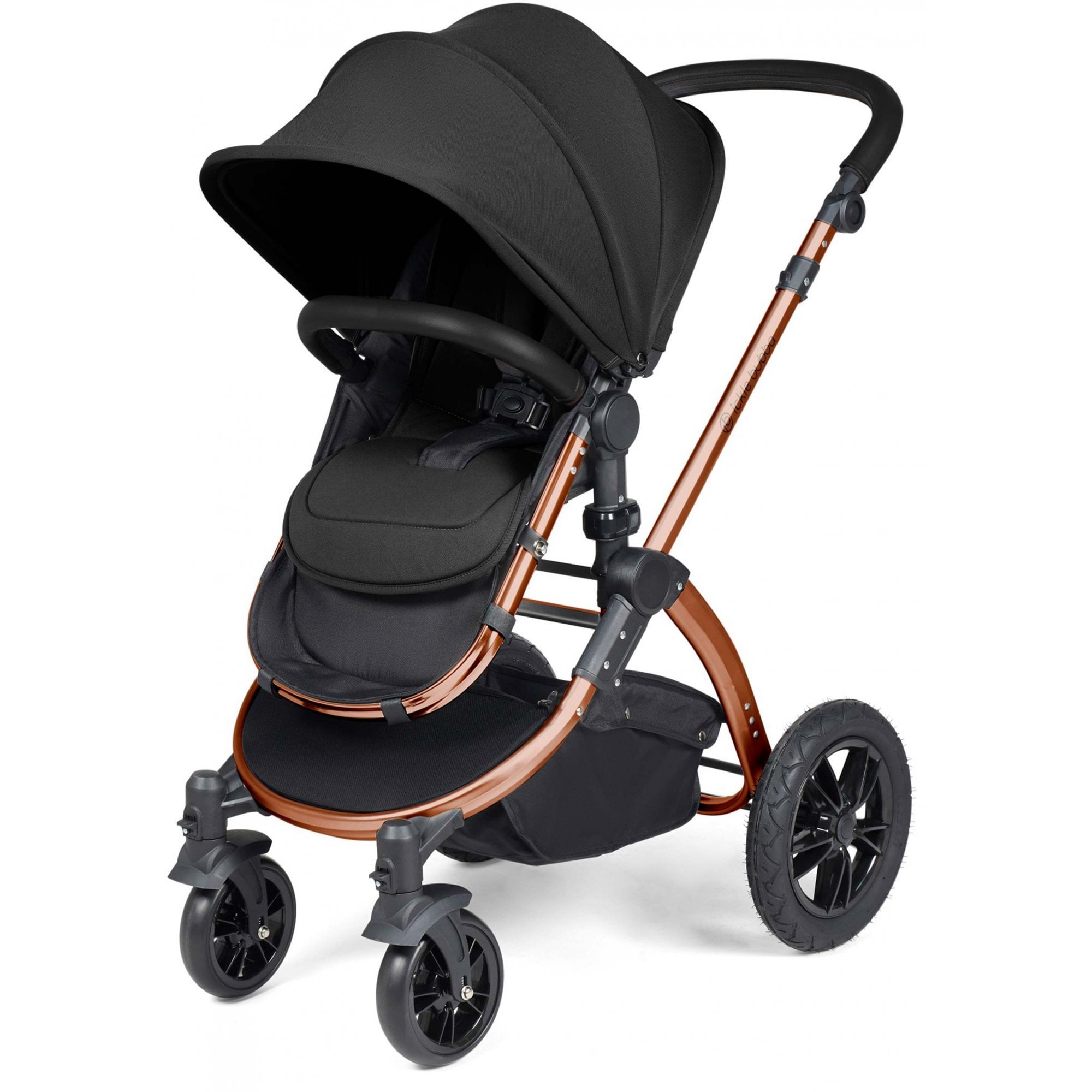 Ickle Bubba Stomp Luxe 12 Piece Travel System & Cirrus Car Seat + Base Midnight